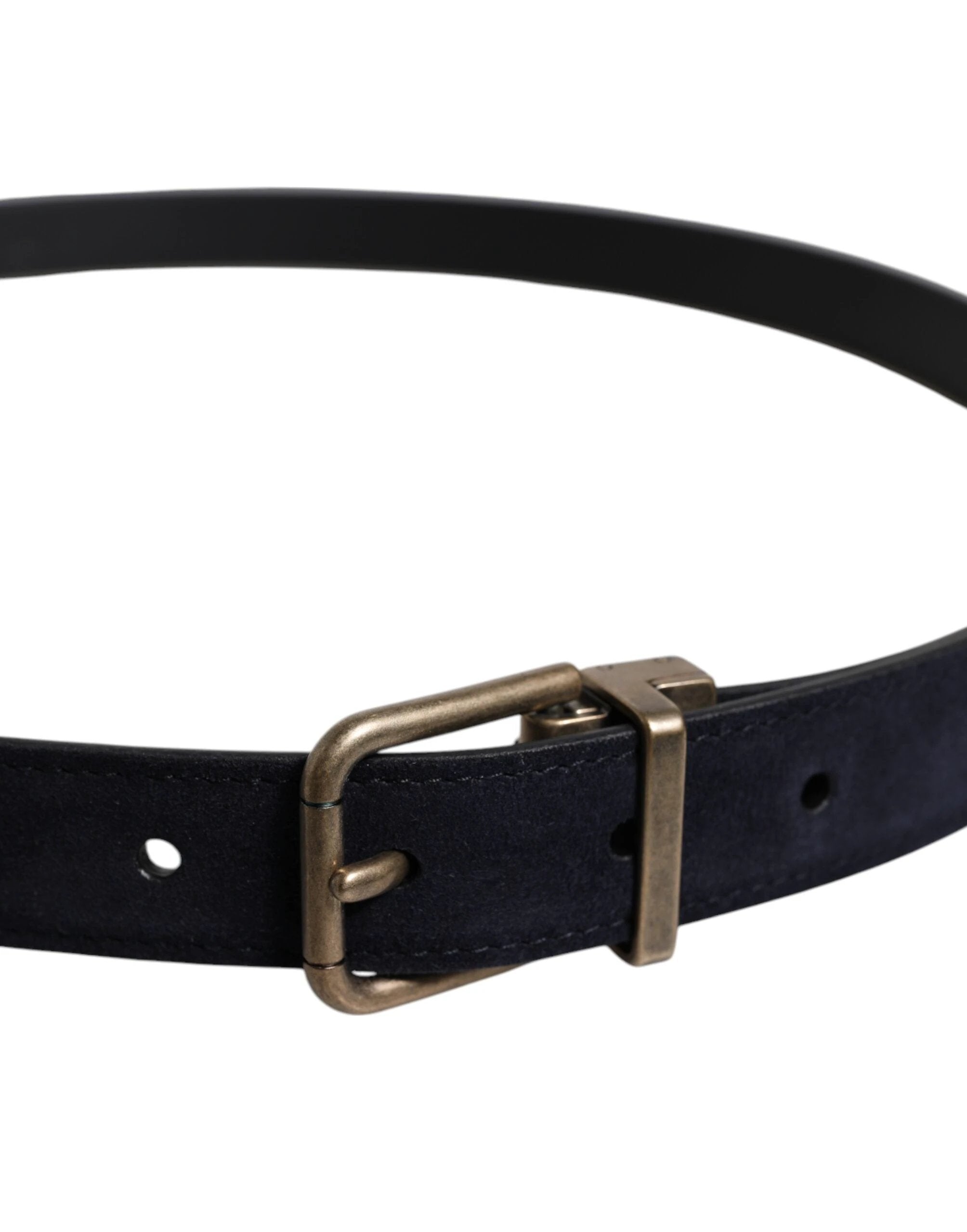 Dolce & Gabbana Black Goat Leather Metal Buckle Classic Belt by Dolce & Gabbana
