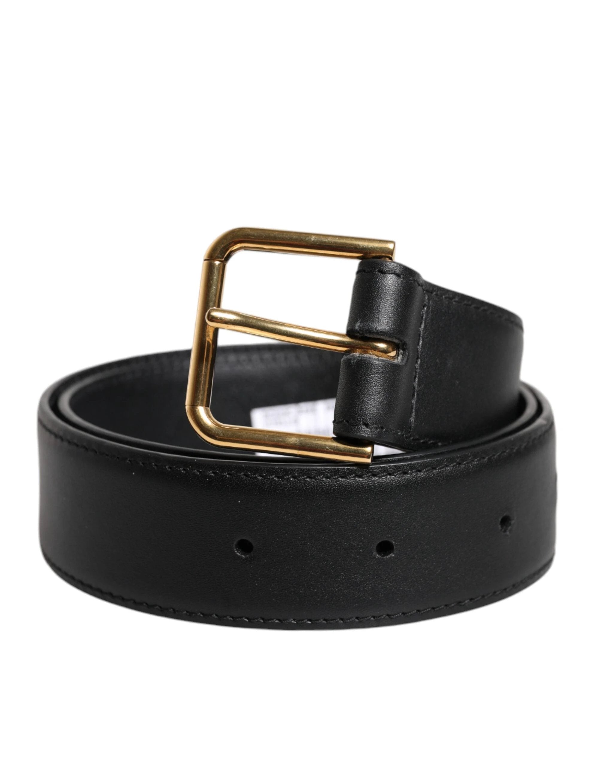 Dolce & Gabbana Black Leather Metal Buckle Classic Belt by Dolce & Gabbana