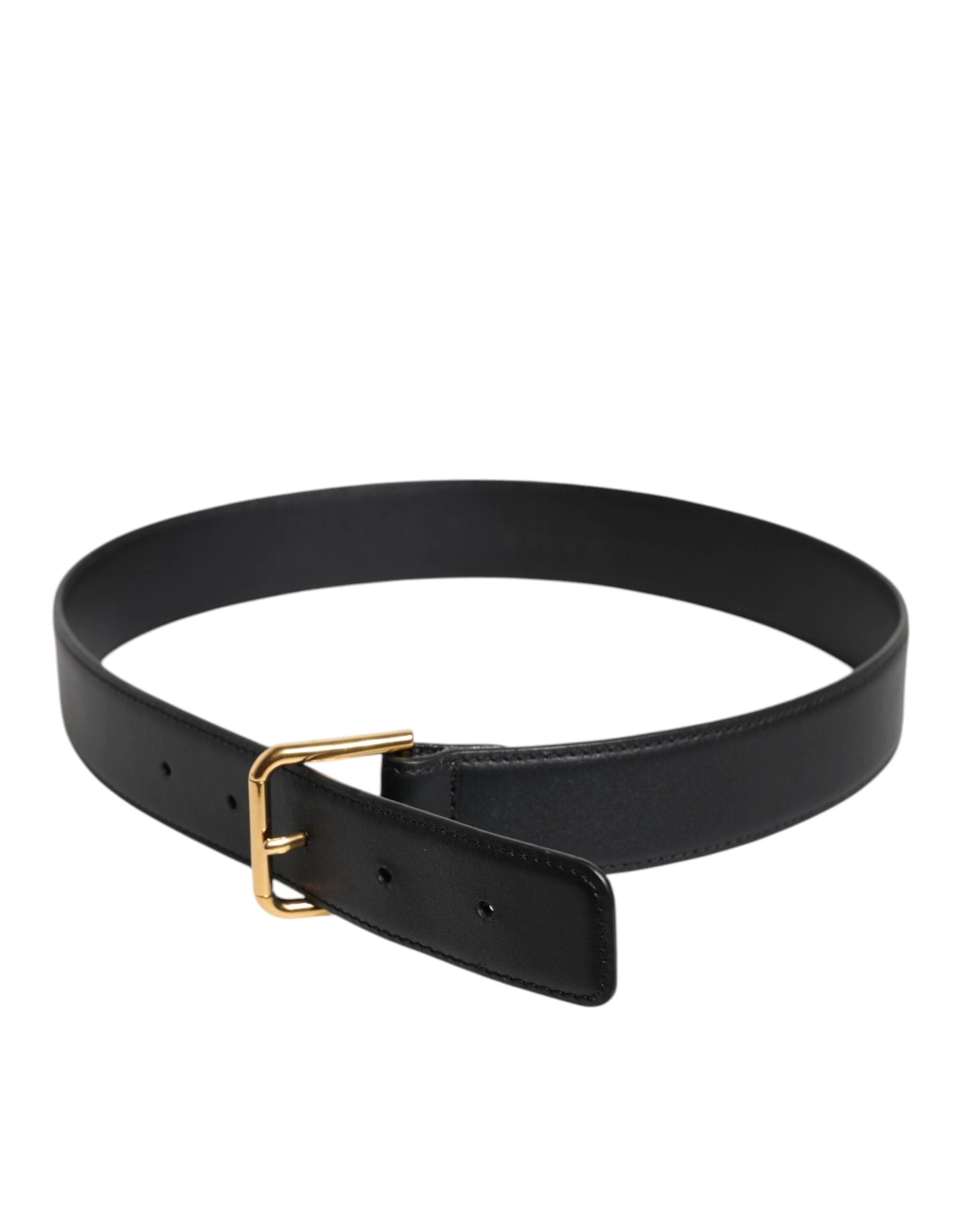 Dolce & Gabbana Black Leather Metal Buckle Classic Belt by Dolce & Gabbana