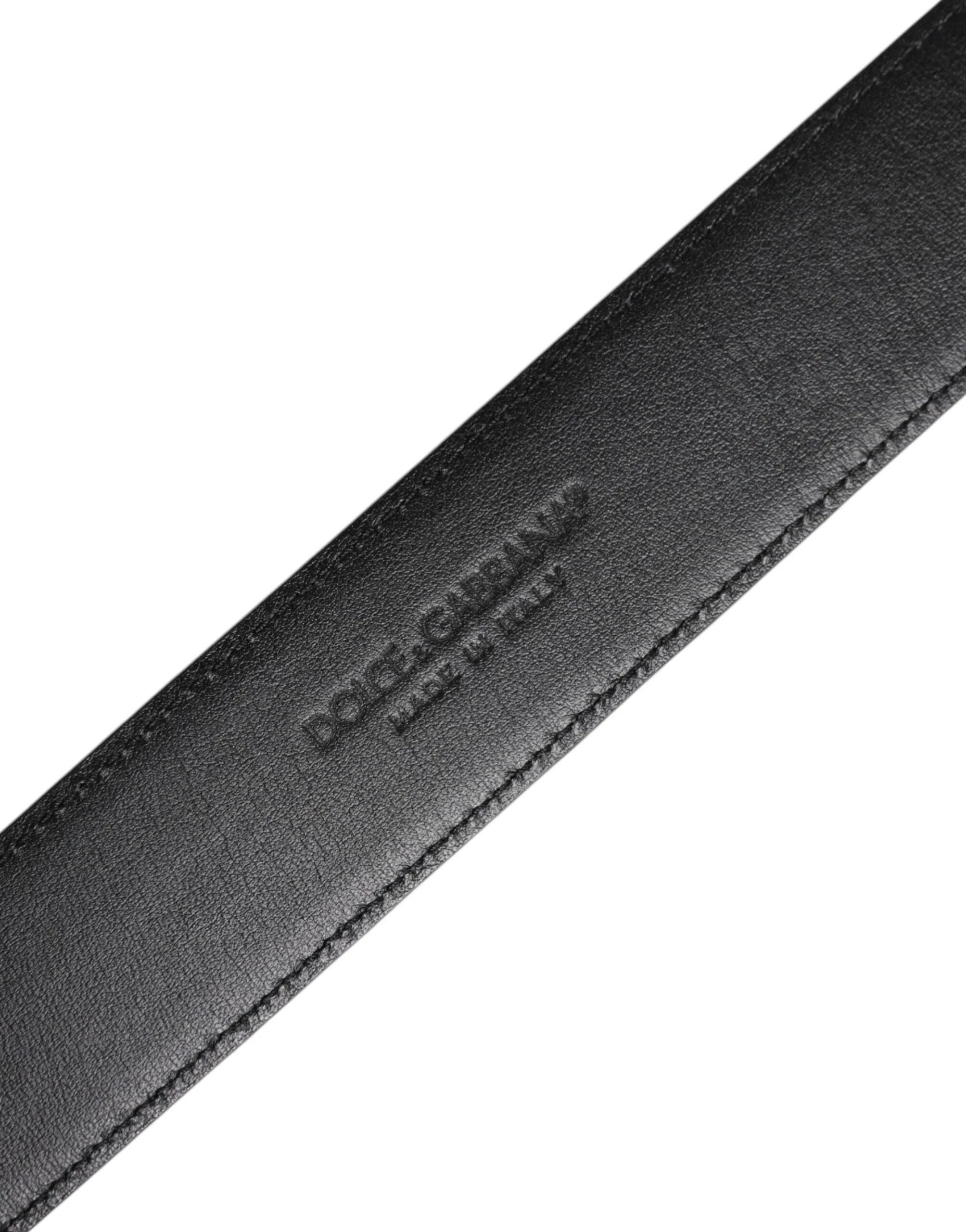 Dolce & Gabbana Black Leather Metal Buckle Classic Belt by Dolce & Gabbana