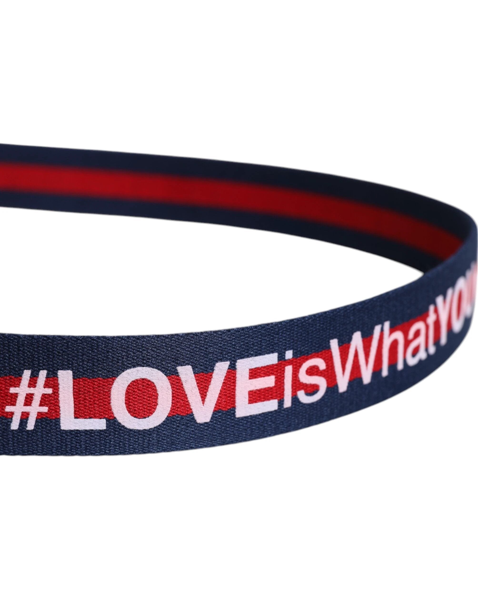 Dolce & Gabbana Blue Cotton Leather Printed Metal Buckle Belt by Dolce & Gabbana