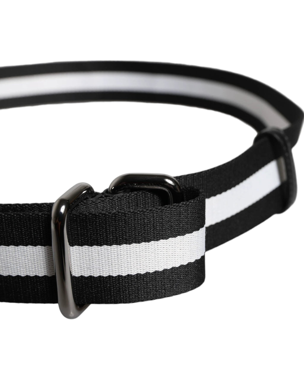 Dolce & Gabbana Black Yellow Logo Striped Metal Buckle Belt by Dolce & Gabbana