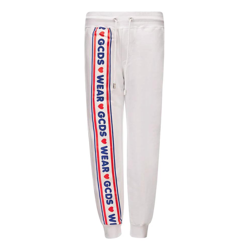 GCDS White Cotton Joggers (Workout Pants) by GCDS