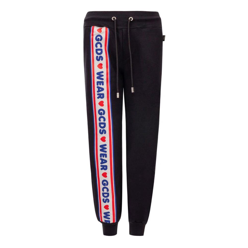 GCDS Black Cotton Joggers (Workout Pants) by GCDS