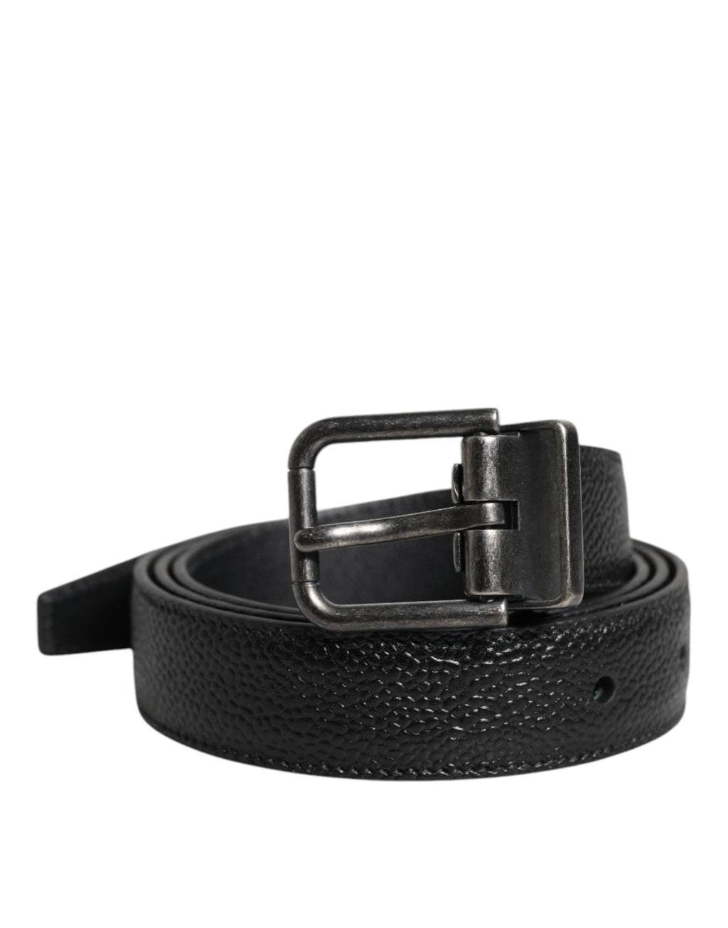 Dolce & Gabbana Black Calf Leather Classic Metal Buckle Belt by Dolce & Gabbana