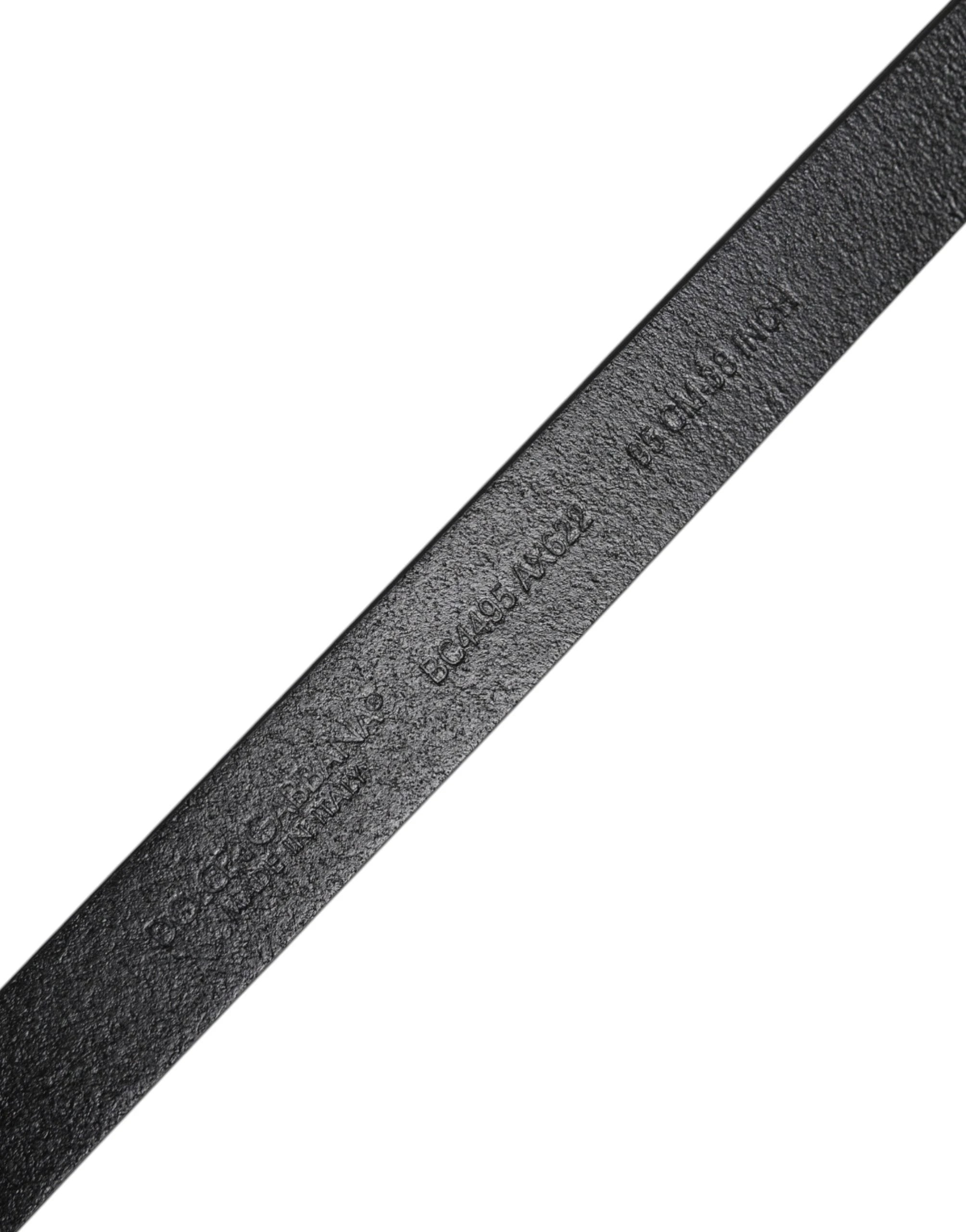 Dolce & Gabbana Black Calfskin Classic Metal Logo Buckle Belt by Dolce & Gabbana