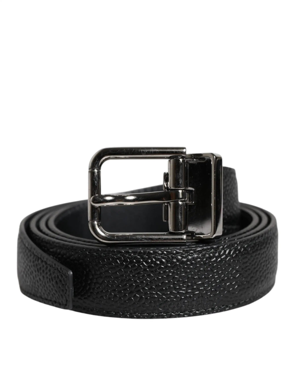 Ceinture Dolce &amp; Gabbana en cuir de veau noir avec boucle métallique classique