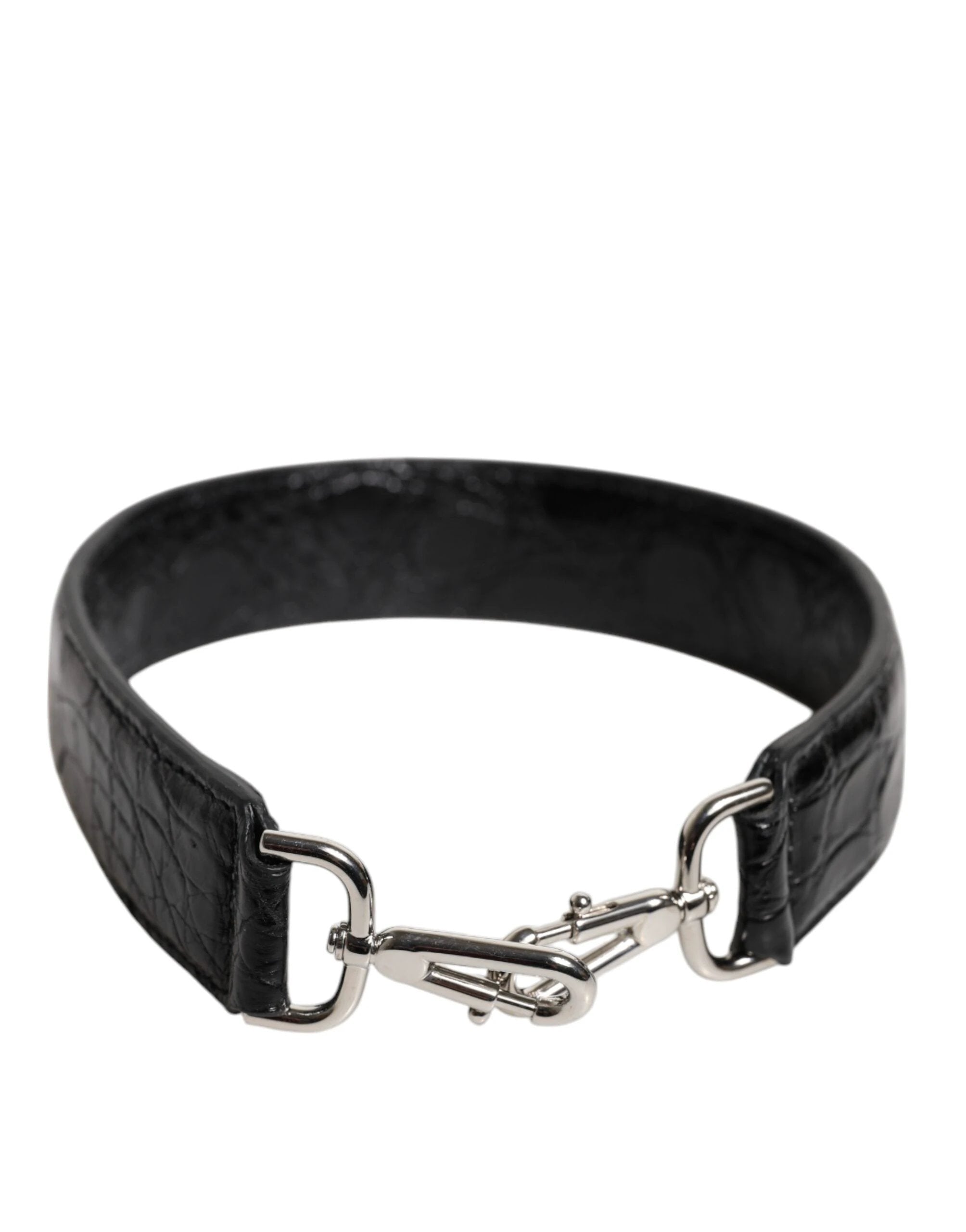 Dolce & Gabbana Black Alligator Leather Bag Shoulder Strap by Dolce & Gabbana