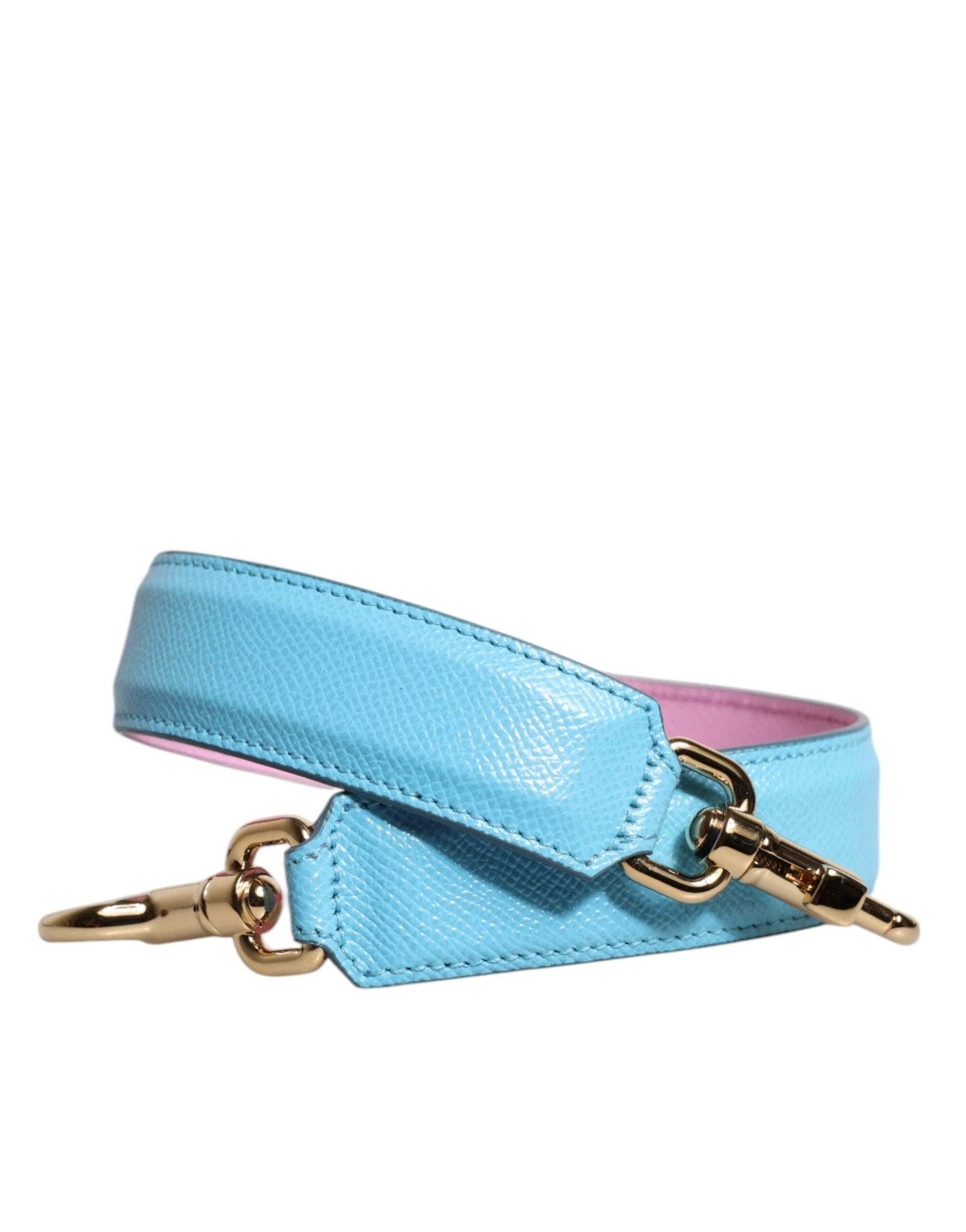 Dolce & Gabbana Pink Blue Leather Handle Bag Shoulder Strap by Dolce & Gabbana