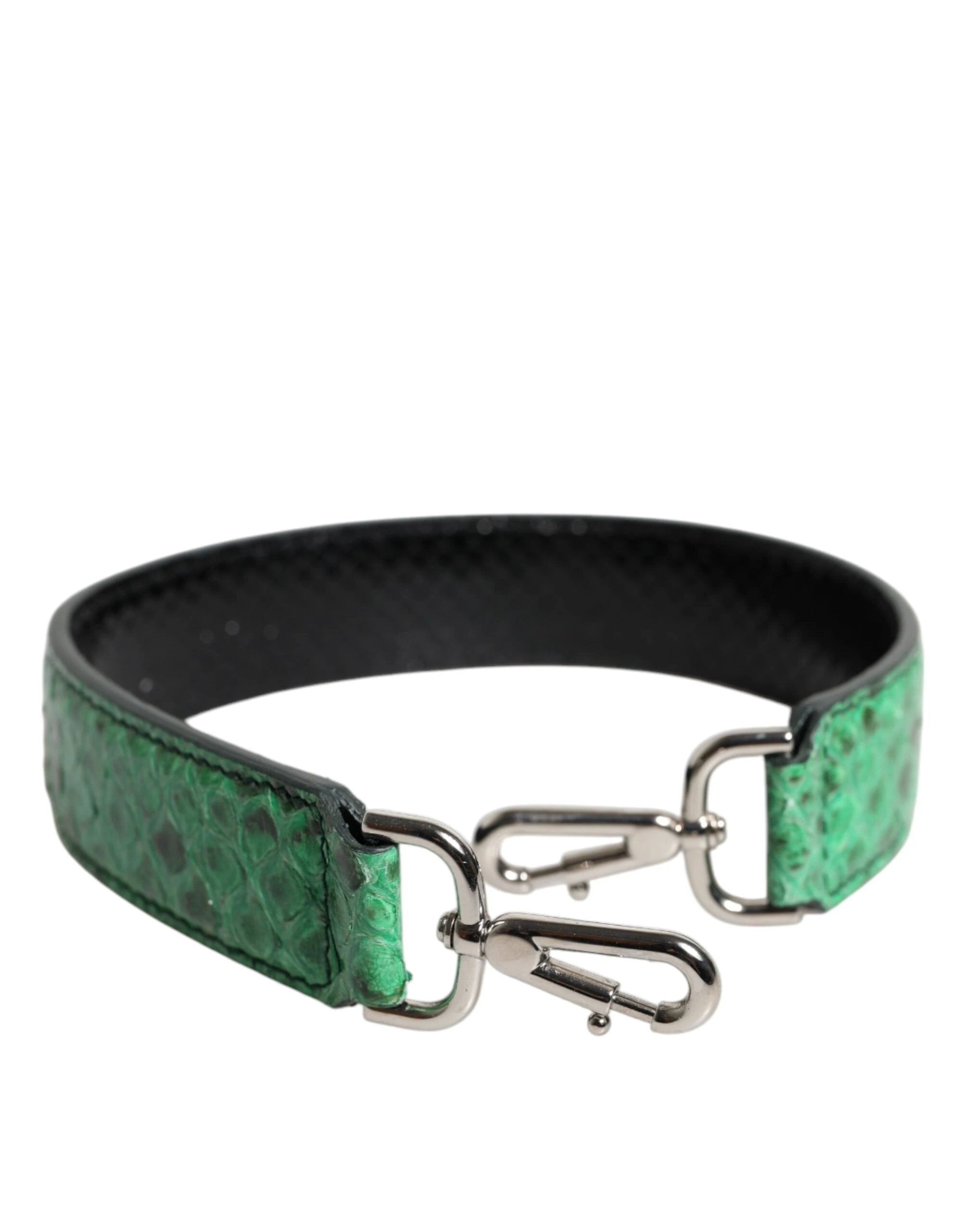 Dolce & Gabbana Black Green Exotic Leather Bag Shoulder Strap by Dolce & Gabbana