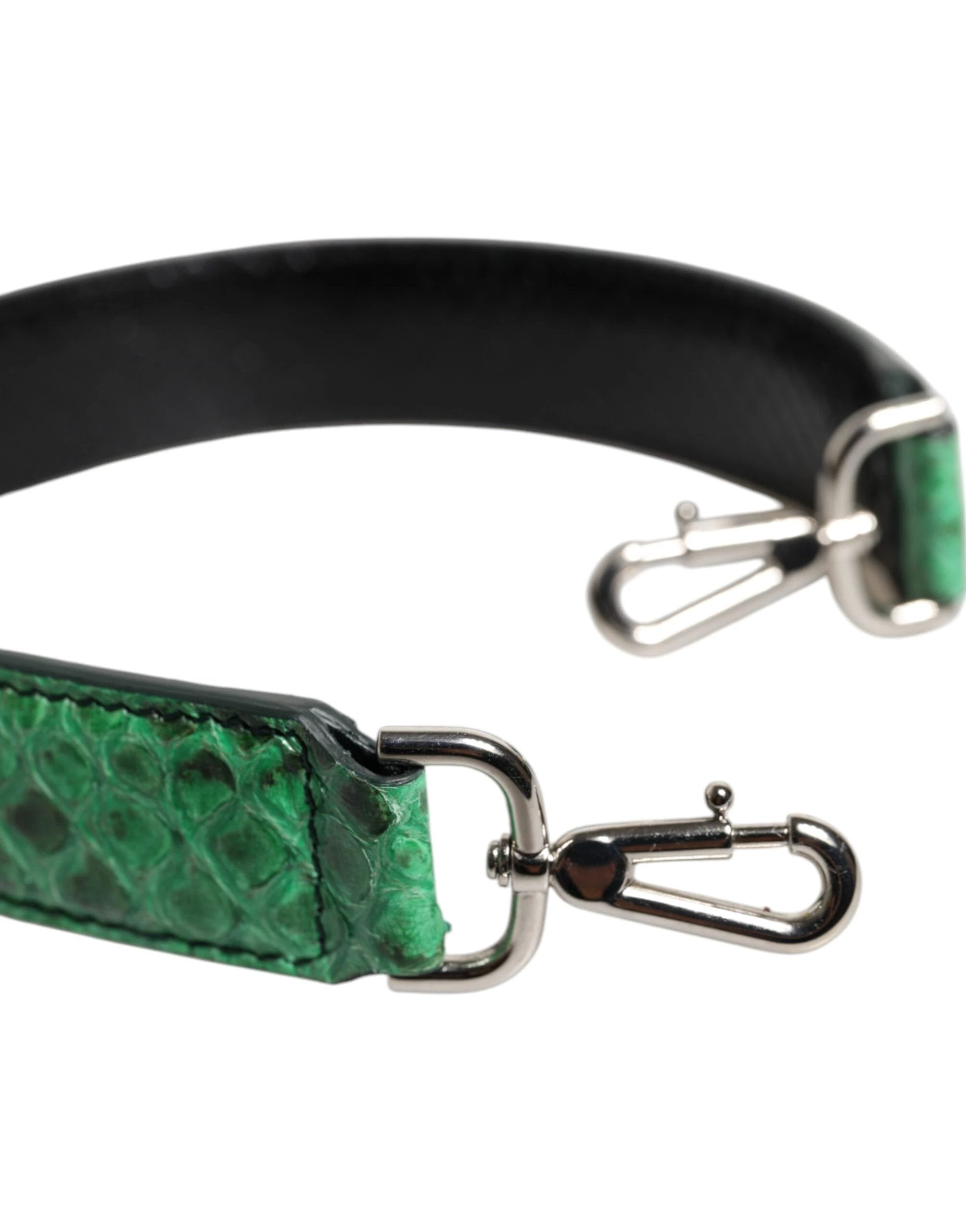 Dolce & Gabbana Black Green Exotic Leather Bag Shoulder Strap by Dolce & Gabbana