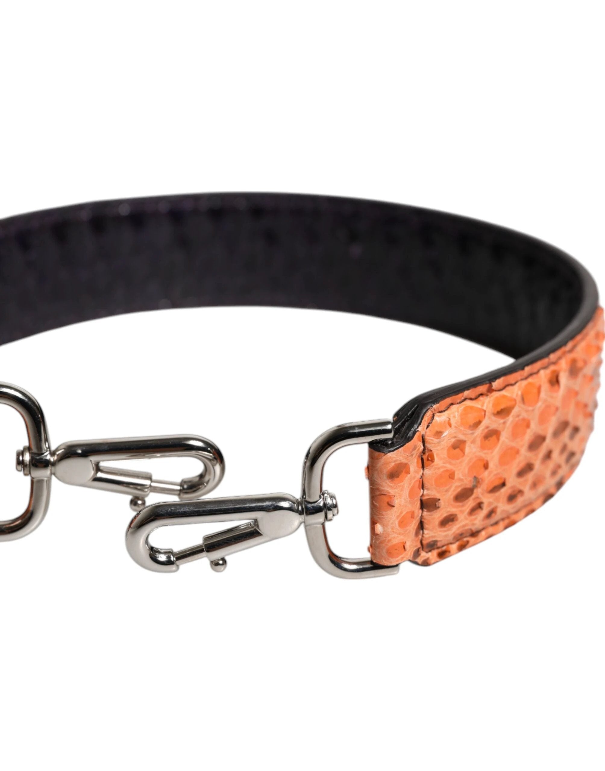 Dolce & Gabbana Black Beige Exotic Leather Bag Shoulder Strap by Dolce & Gabbana