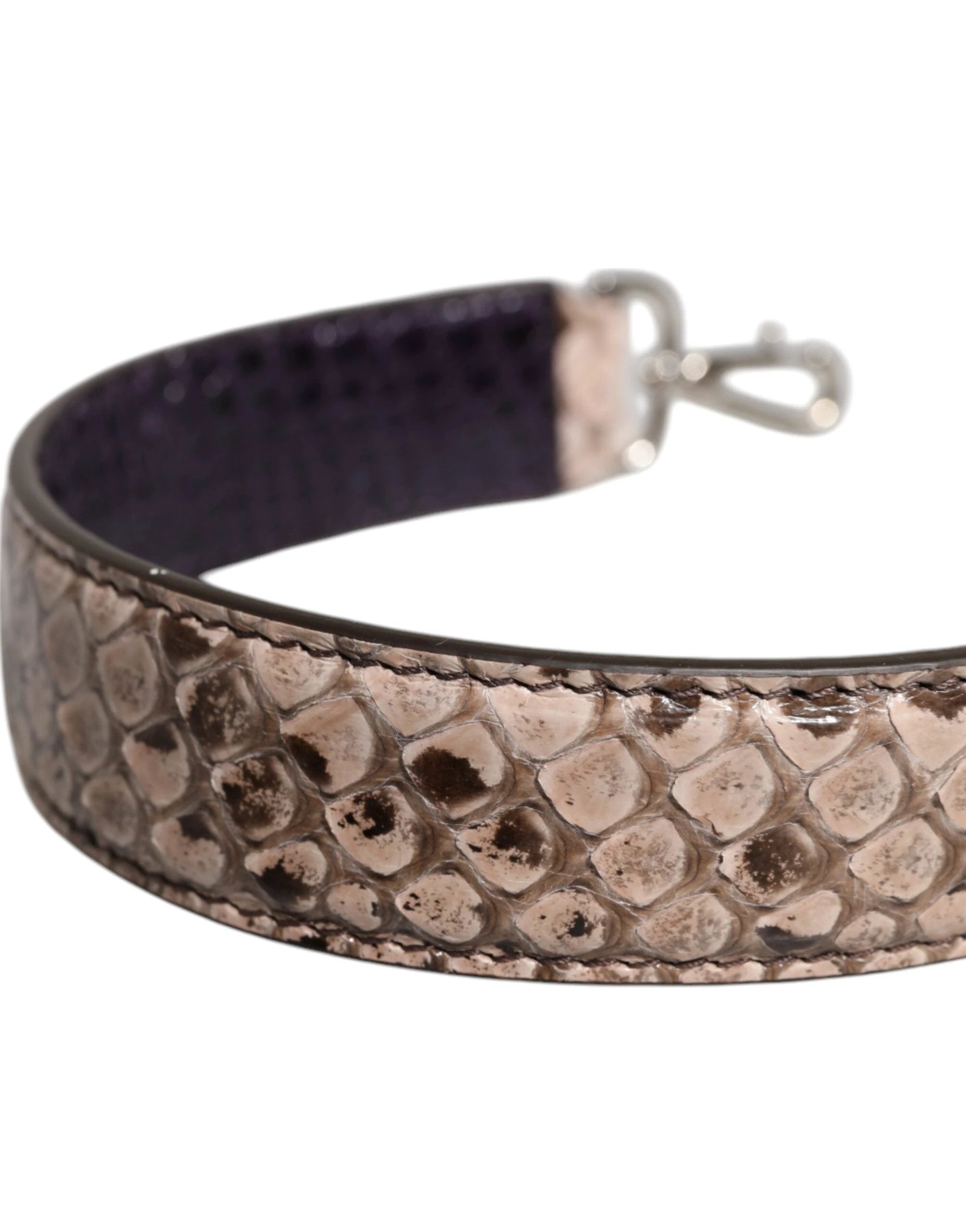 Dolce & Gabbana Black Cream Exotic Leather Bag Shoulder Strap by Dolce & Gabbana