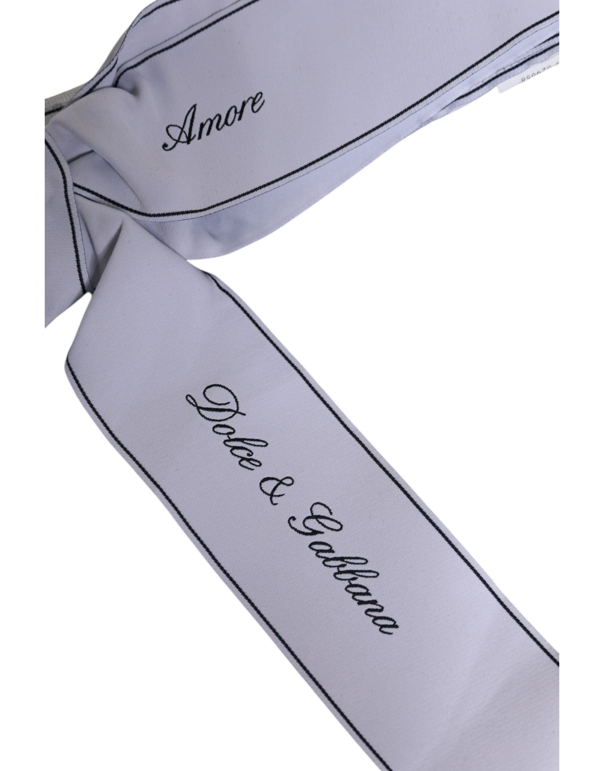 Dolce & Gabbana White Waist Ribbon Wide Bow Logo Belt by Dolce & Gabbana