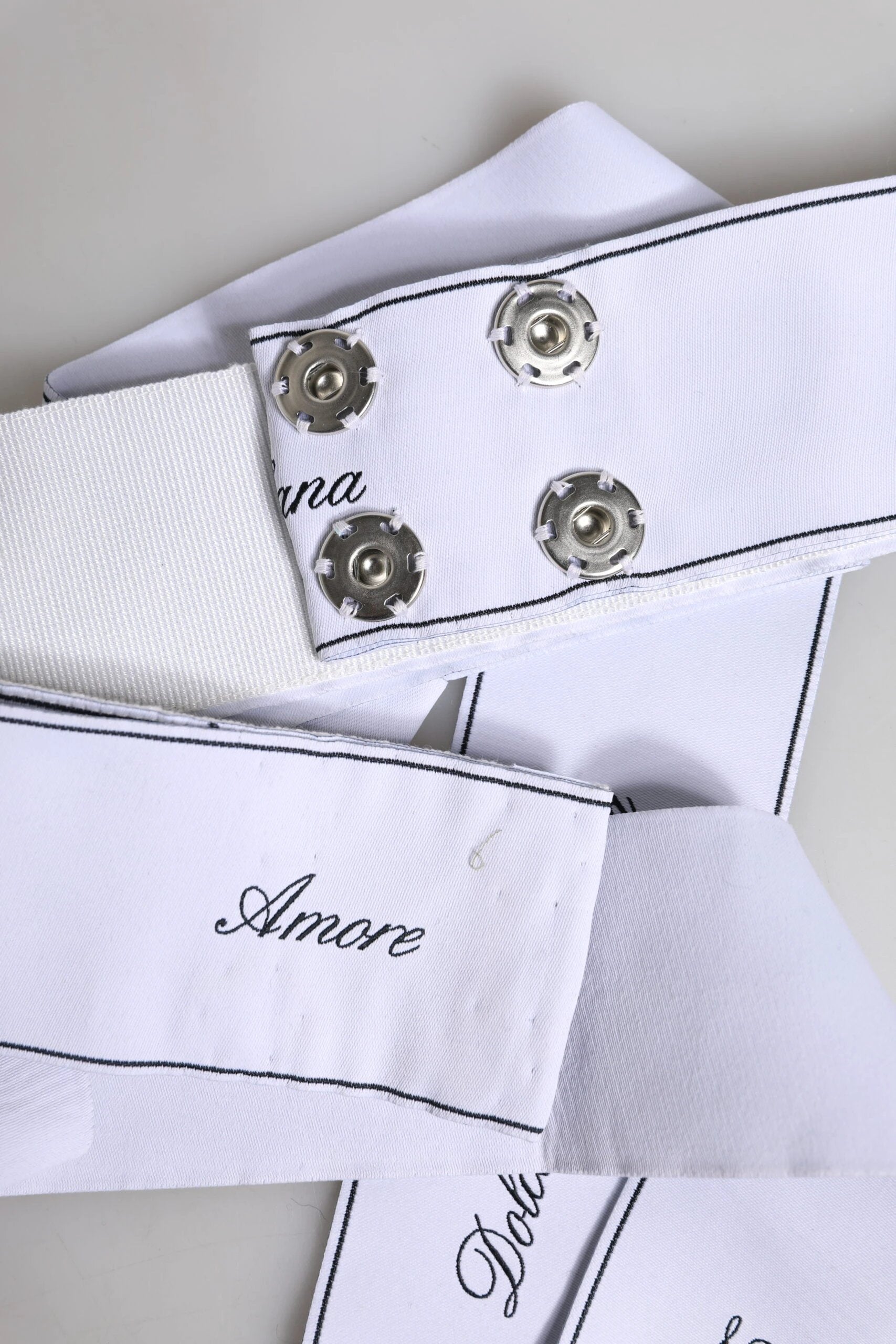 Dolce & Gabbana White Waist Ribbon Wide Bow Logo Belt by Dolce & Gabbana