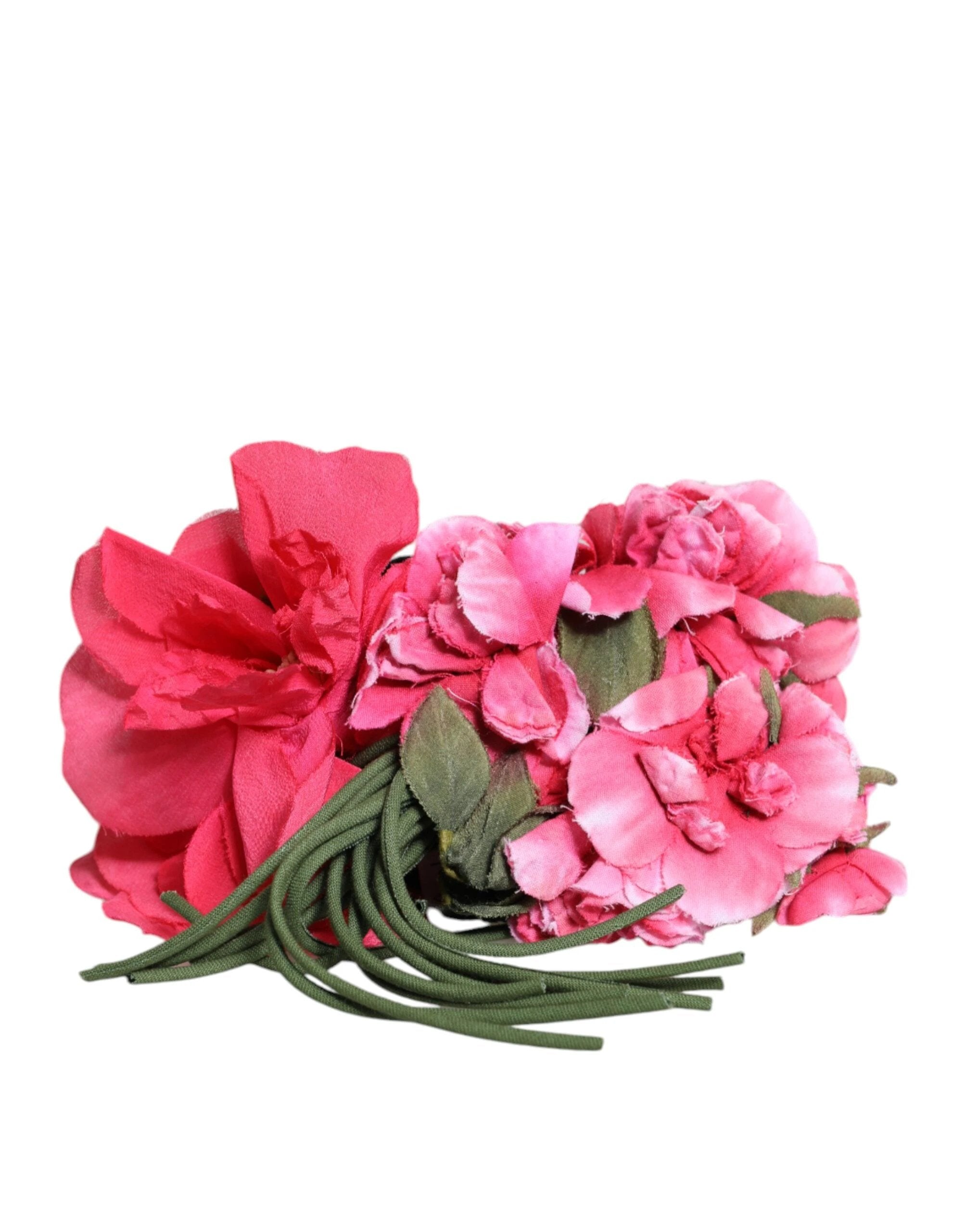 Dolce & Gabbana Multicolor Floral Applique Detail Tie Belt by Dolce & Gabbana