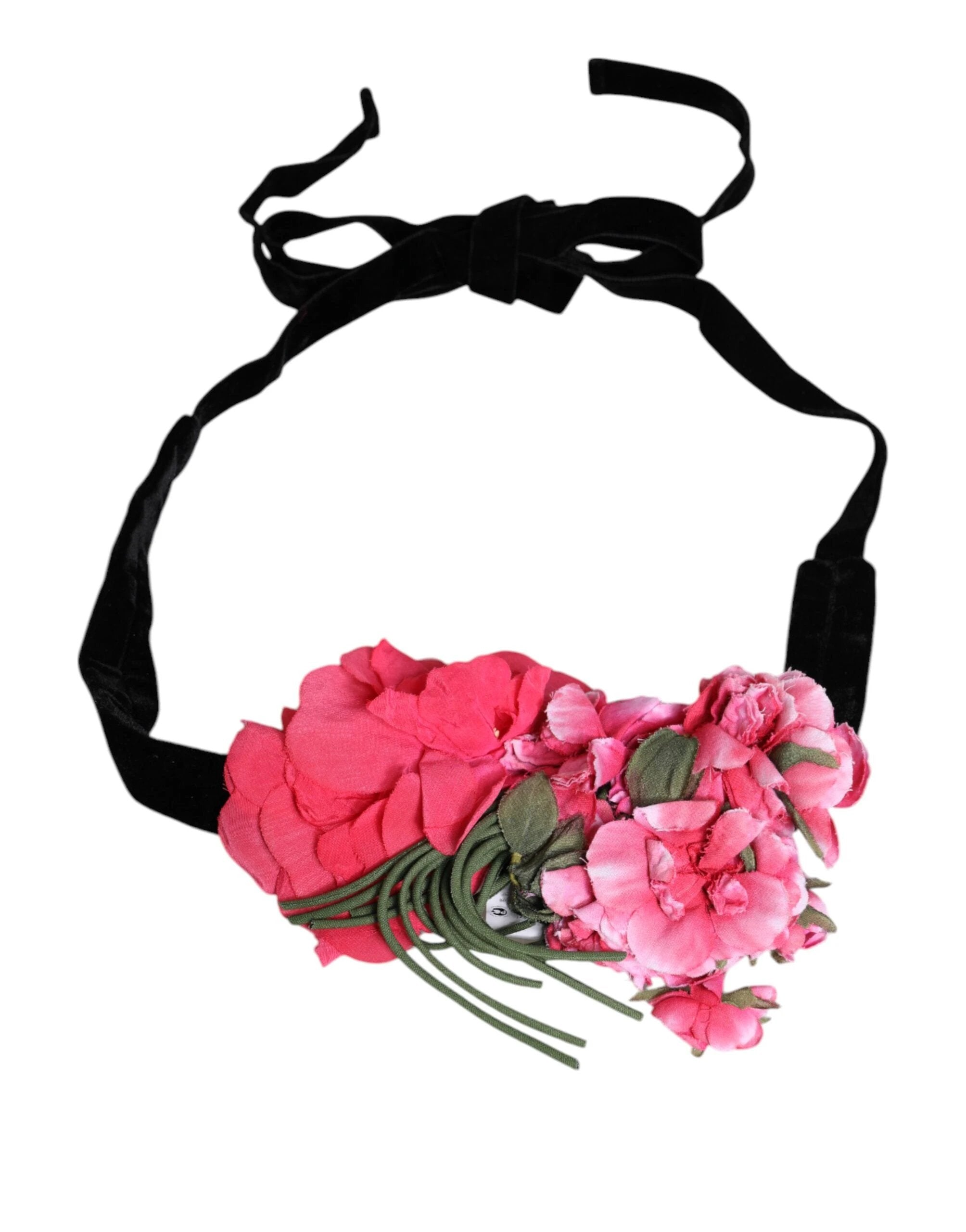 Dolce & Gabbana Multicolor Floral Applique Detail Tie Belt by Dolce & Gabbana