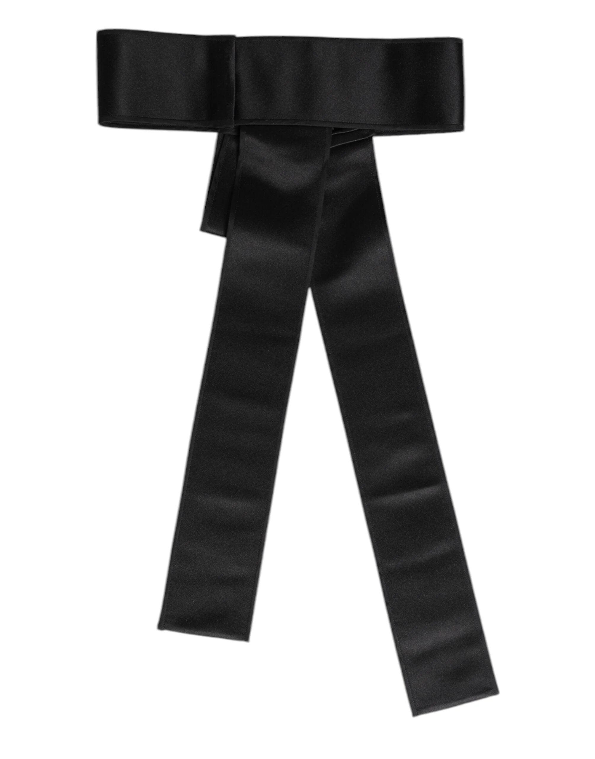 Dolce & Gabbana Black Satin Wide Waist Belt by Dolce & Gabbana