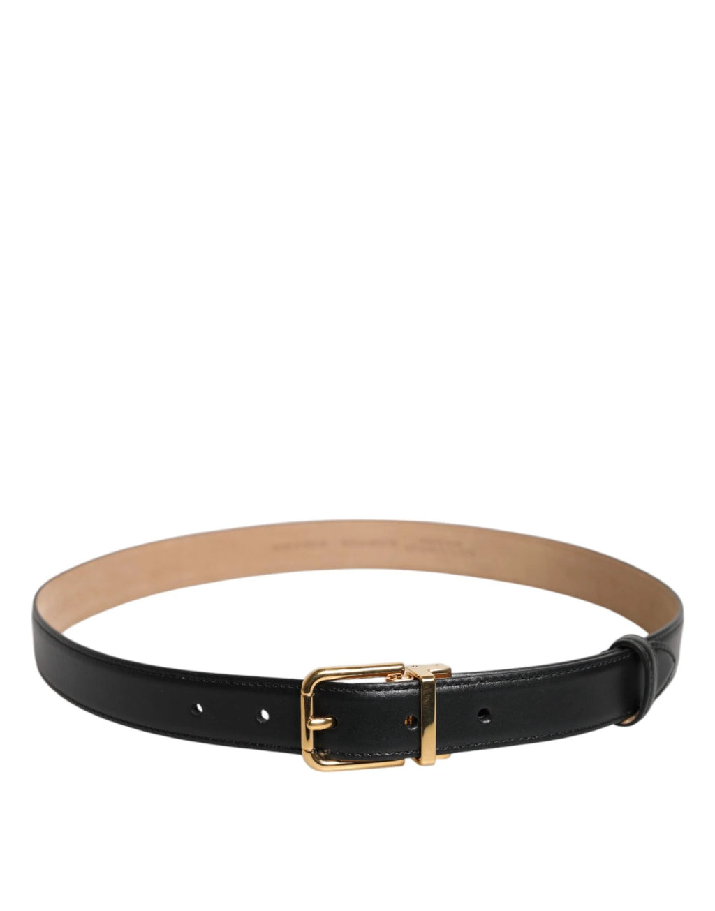 Dolce & Gabbana Black Leather Logo Metal Waist Buckle Belt by Dolce & Gabbana
