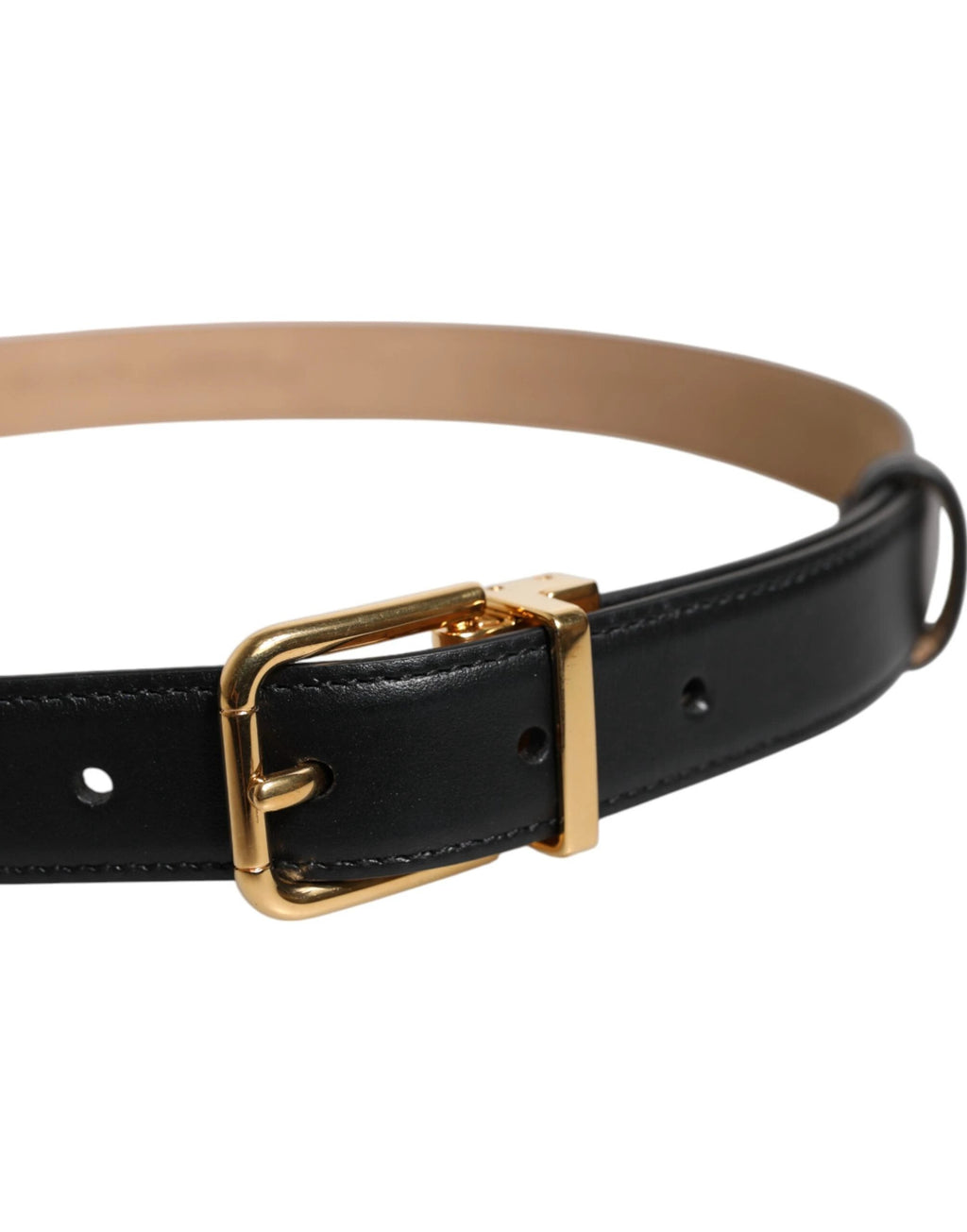 Dolce & Gabbana Black Leather Logo Metal Waist Buckle Belt by Dolce & Gabbana