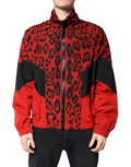 Dolce & Gabbana Red Leopard Nylon Bomber Full Zip Jacket by Dolce & Gabbana
