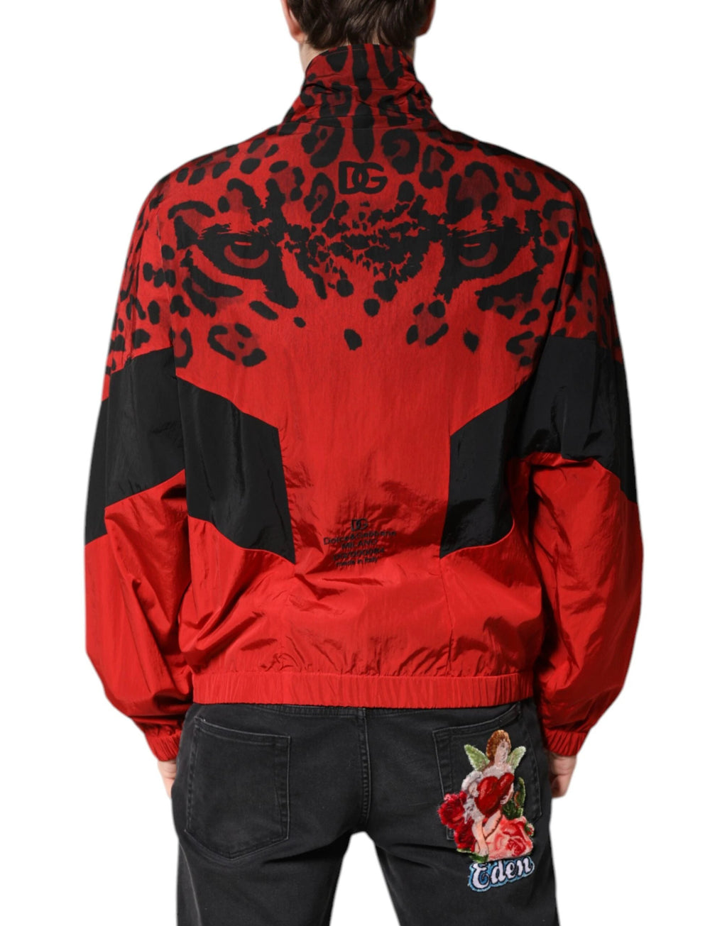 Dolce & Gabbana Red Leopard Nylon Bomber Full Zip Jacket by Dolce & Gabbana