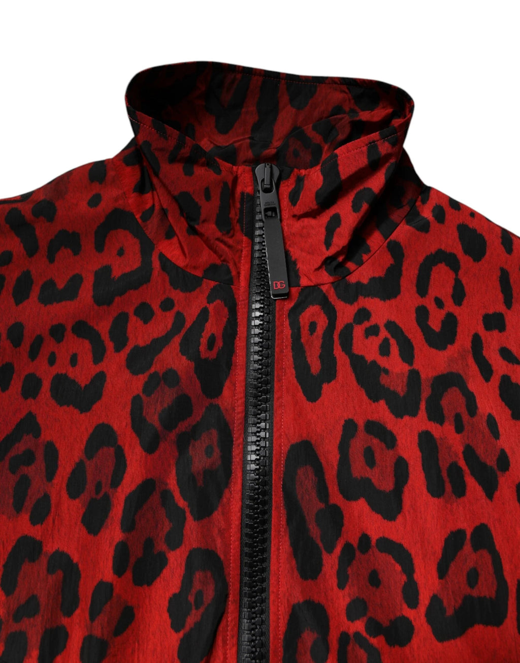 Dolce & Gabbana Red Leopard Nylon Bomber Full Zip Jacket by Dolce & Gabbana