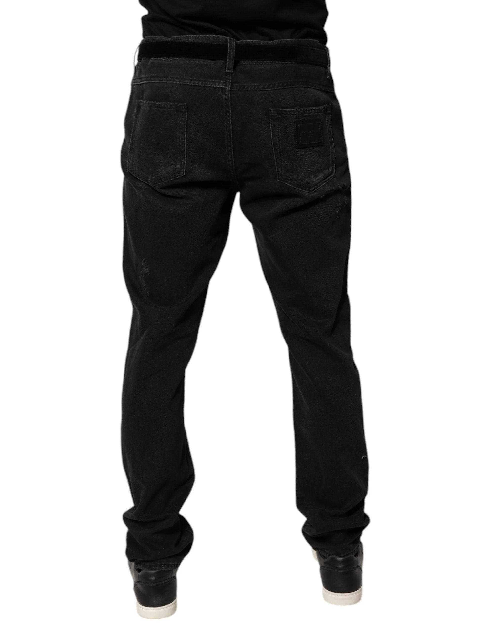 Dolce & Gabbana Black Cotton Skinny Men Denim Jeans by Dolce & Gabbana