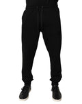 Dolce & Gabbana Black Cotton Mid Waist Jogger Sweatpants Pants by Dolce & Gabbana