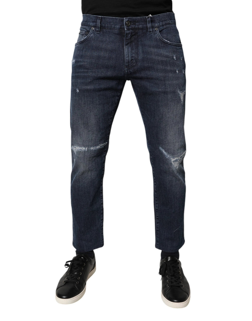 Dolce & Gabbana Blue Cotton Stretch Skinny Men Denim Jeans by Dolce & Gabbana