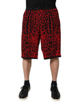 Dolce & Gabbana Red Leopard Print Viscose Bermuda Shorts by Dolce & Gabbana