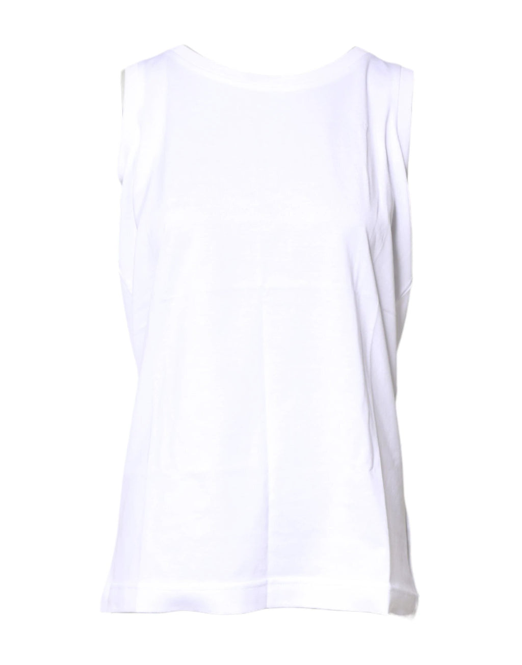 Dolce & Gabbana White Cotton Sleeveless Crew Neck T-shirt by Dolce & Gabbana
