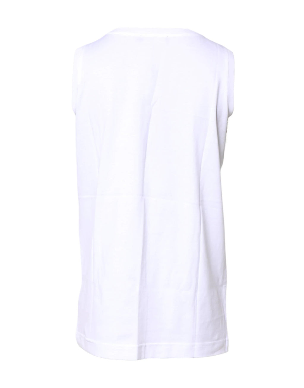Dolce & Gabbana White Cotton Sleeveless Crew Neck T-shirt by Dolce & Gabbana