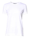 Dolce & Gabbana White Cotton Crew Neck Short Sleeves T-shirt by Dolce & Gabbana