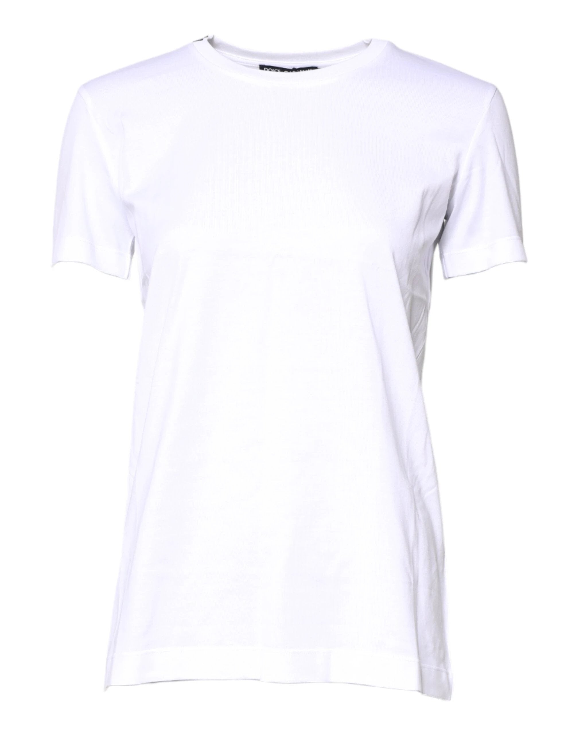 Dolce & Gabbana White Cotton Crew Neck Short Sleeves T-shirt by Dolce & Gabbana