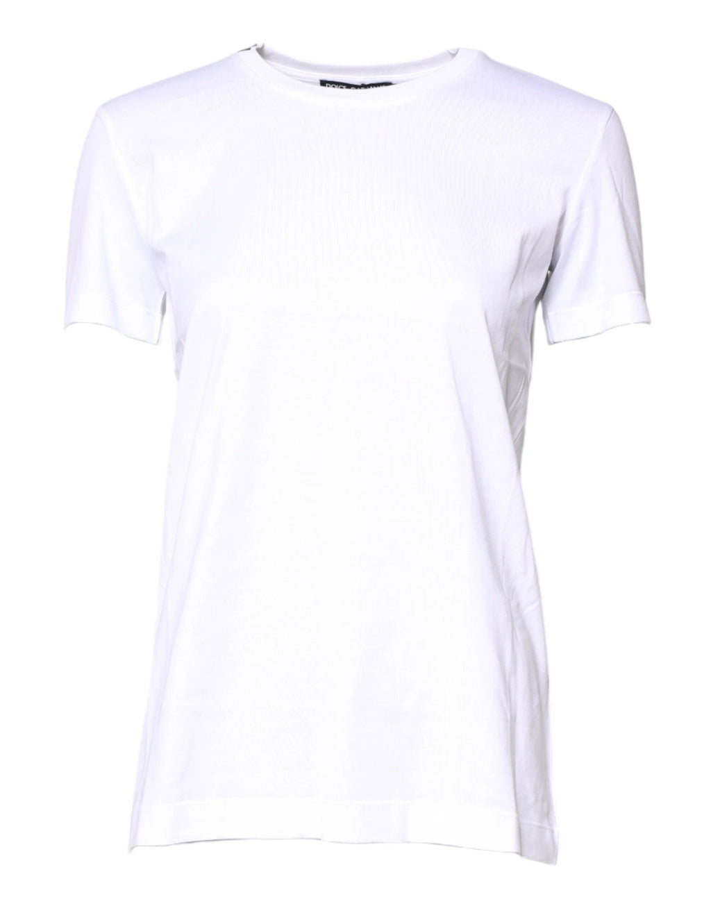 Dolce & Gabbana White Cotton Crew Neck Short Sleeves T-shirt by Dolce & Gabbana