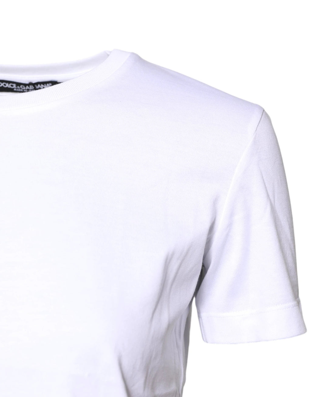 Dolce & Gabbana White Cotton Crew Neck Short Sleeves T-shirt by Dolce & Gabbana