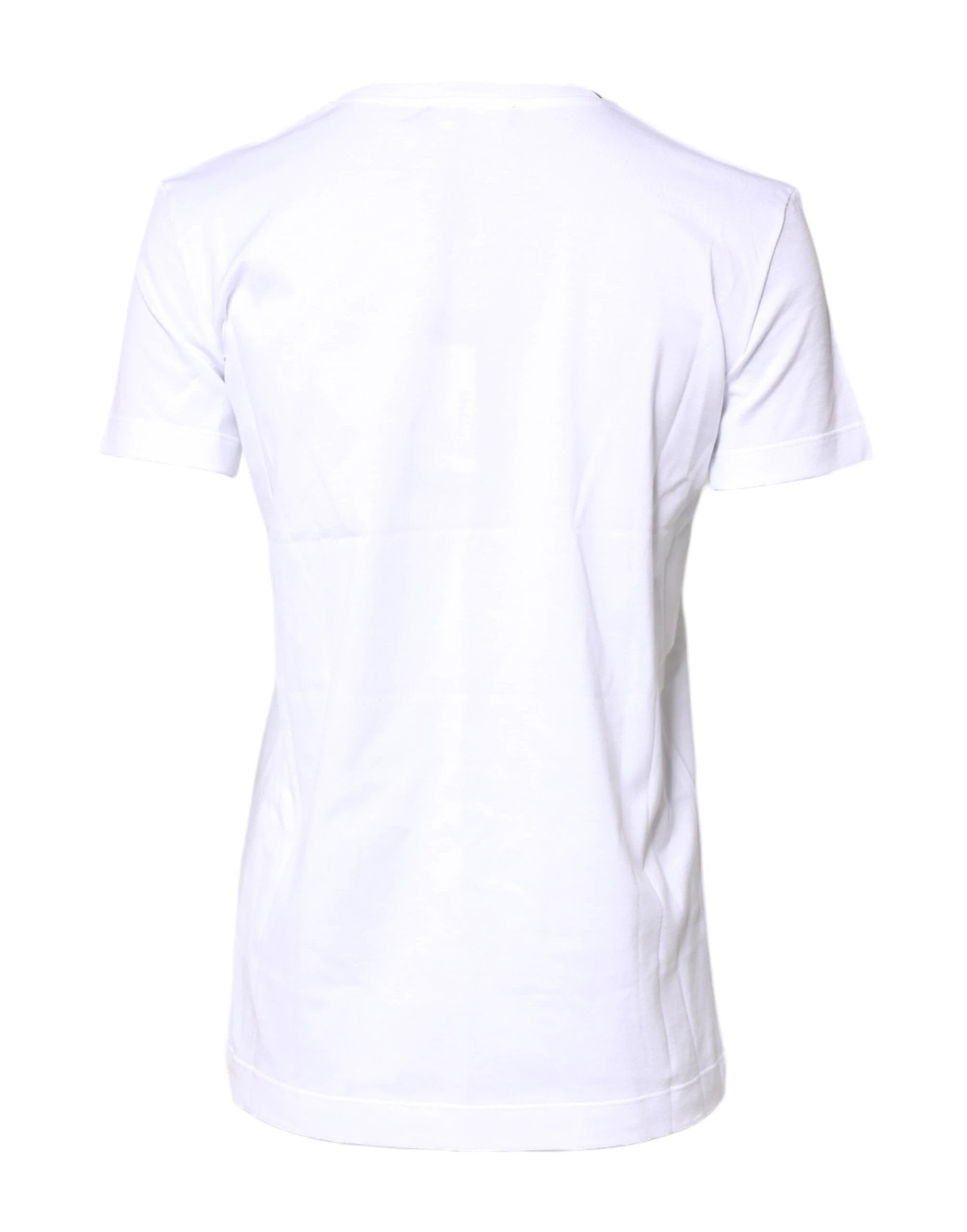 Dolce & Gabbana White Cotton Crew Neck Short Sleeves T-shirt by Dolce & Gabbana