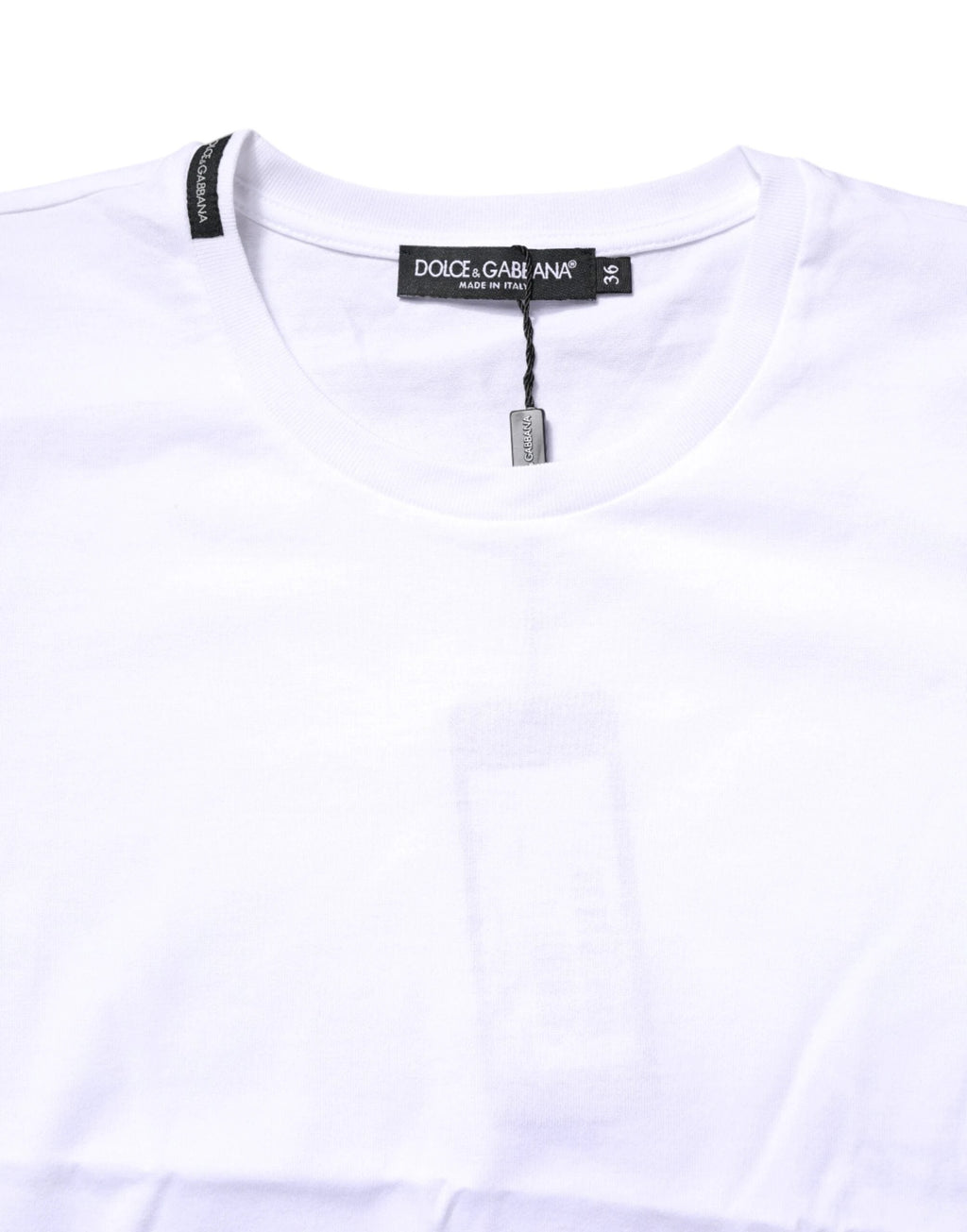 Dolce & Gabbana White Cotton Crew Neck Short Sleeves T-shirt by Dolce & Gabbana