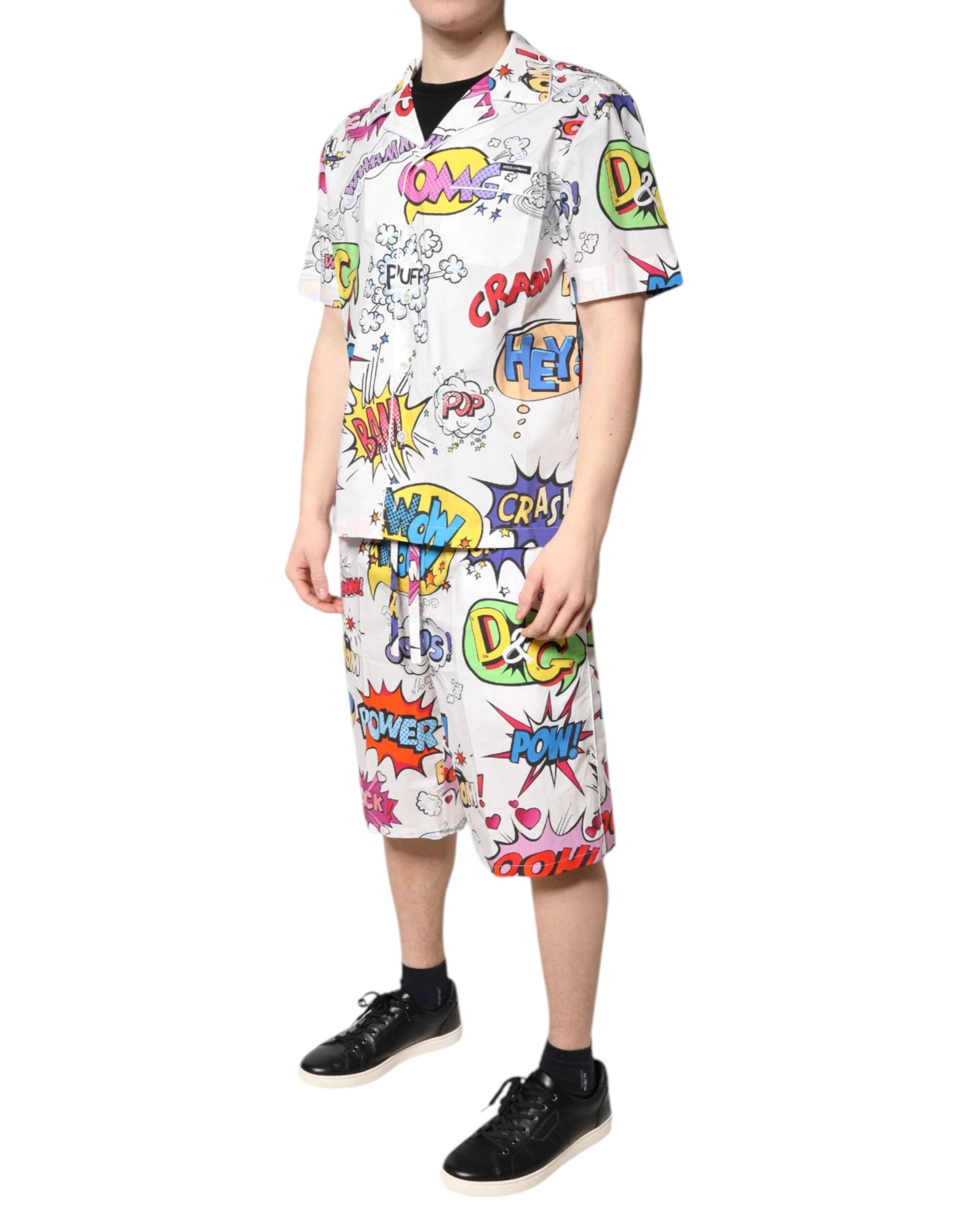 Dolce & Gabbana White Cartoon Print Cotton Men Pajama Set Sleepwear by Dolce & Gabbana