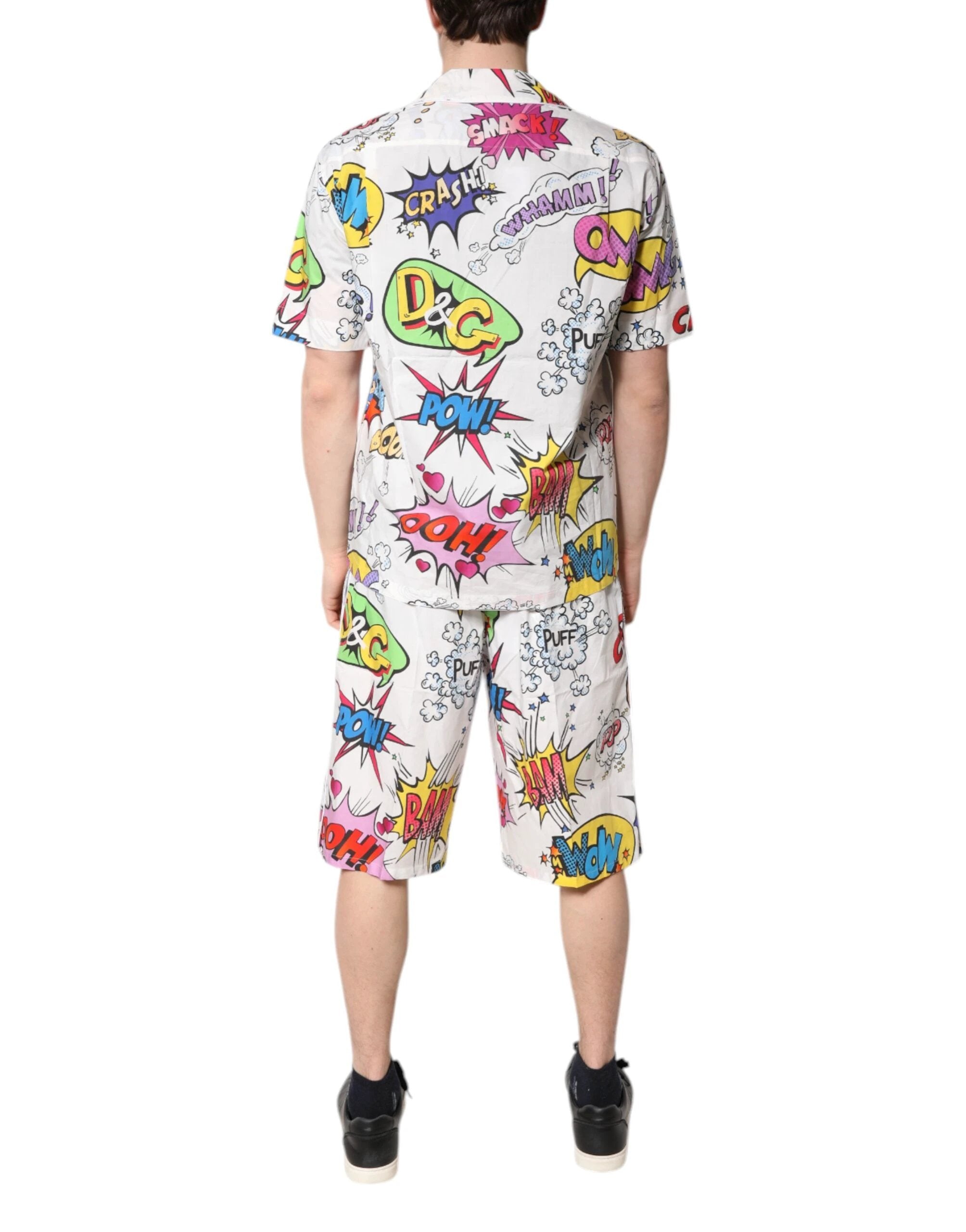 Dolce & Gabbana White Cartoon Print Cotton Men Pajama Set Sleepwear by Dolce & Gabbana