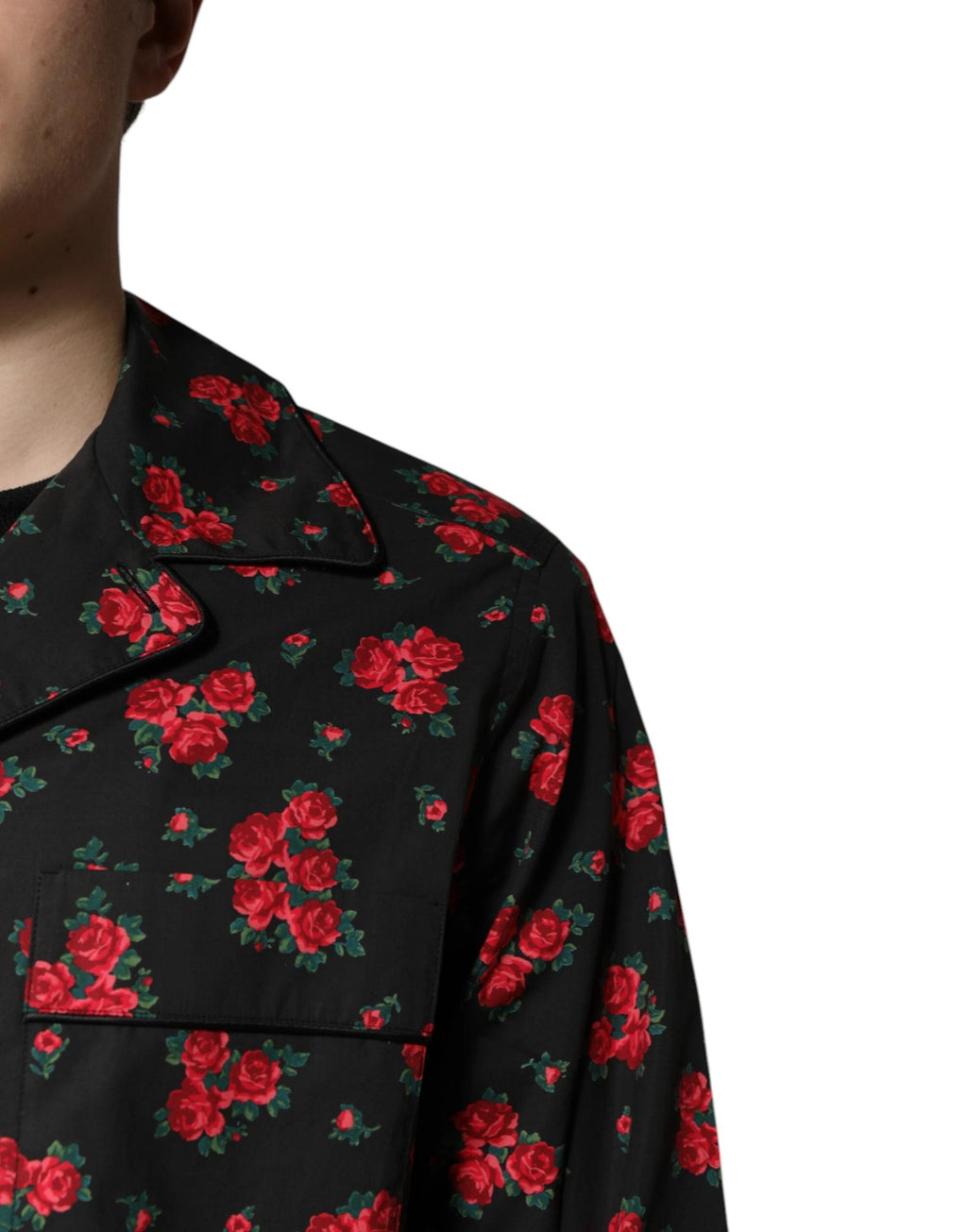 Dolce & Gabbana Black Floral Print Cotton Men Pajama Set Sleepwear by Dolce & Gabbana