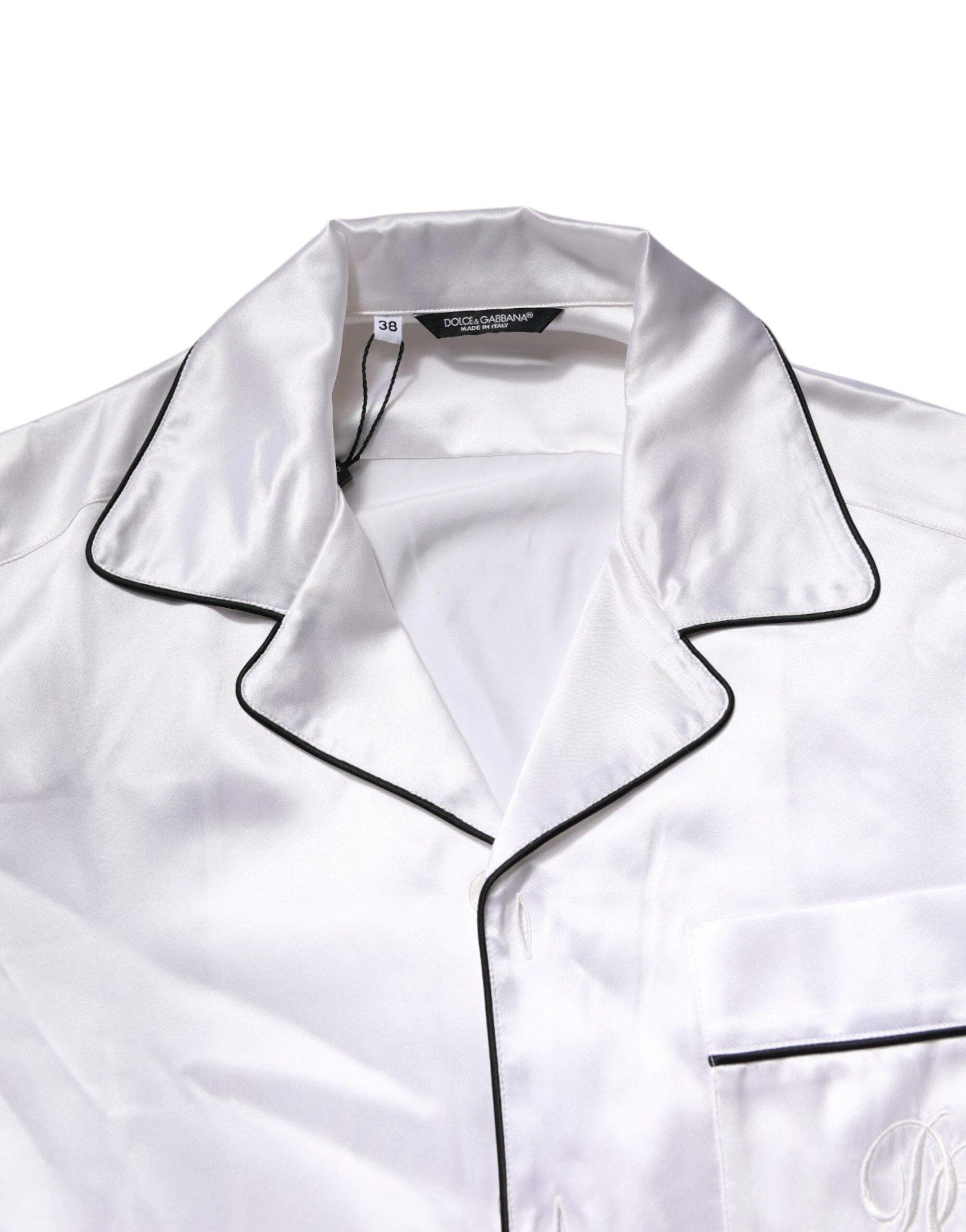 Dolce & Gabbana White Satin Silk Men Pajama Set Sleepwear by Dolce & Gabbana