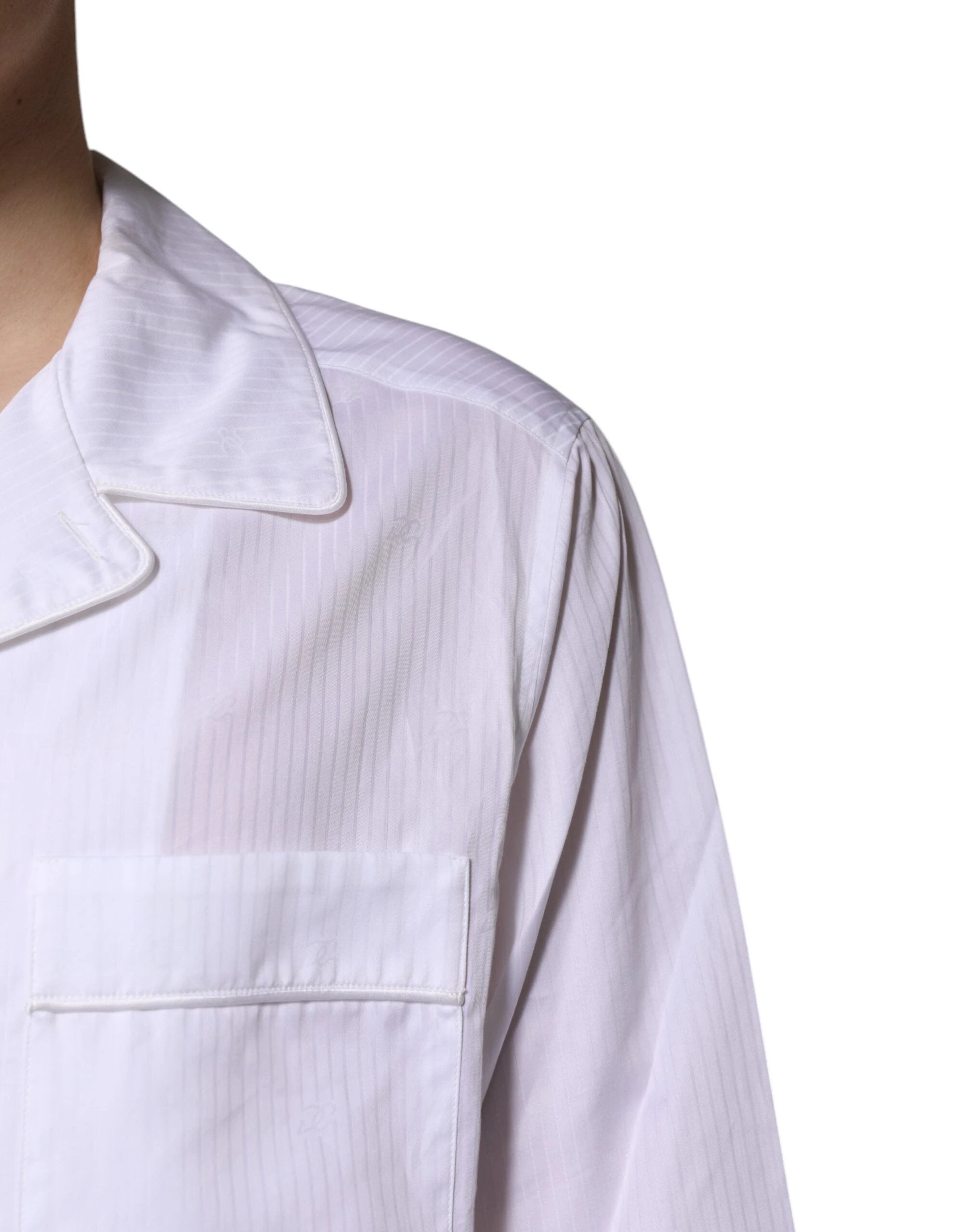 Dolce & Gabbana White Cotton Shirt Pants Pajama Set Sleepwear by Dolce & Gabbana