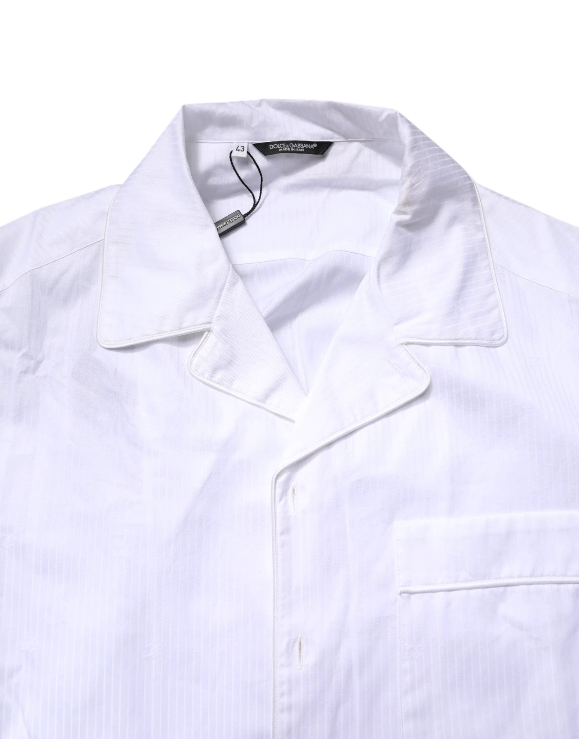 Dolce & Gabbana White Cotton Shirt Pants Pajama Set Sleepwear by Dolce & Gabbana