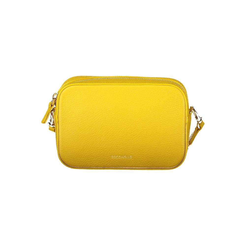 Sac à main femme en cuir jaune Coccinelle