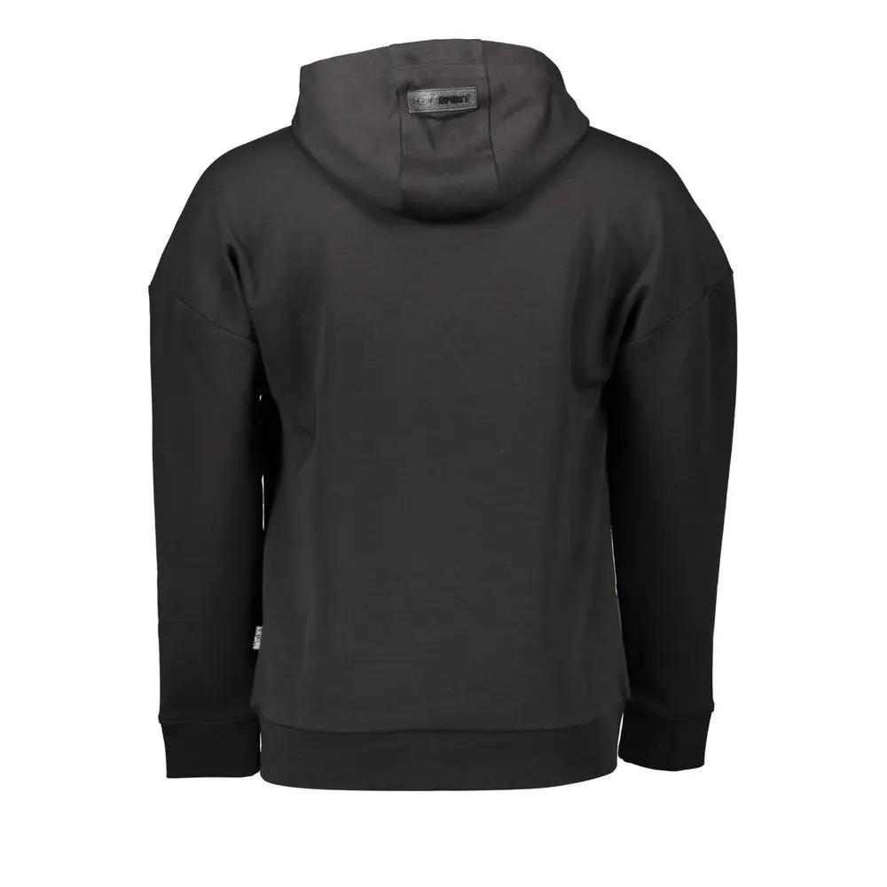 Men’s Black Cotton Hoodie – Plein Sport Logo Print Sweatshirt