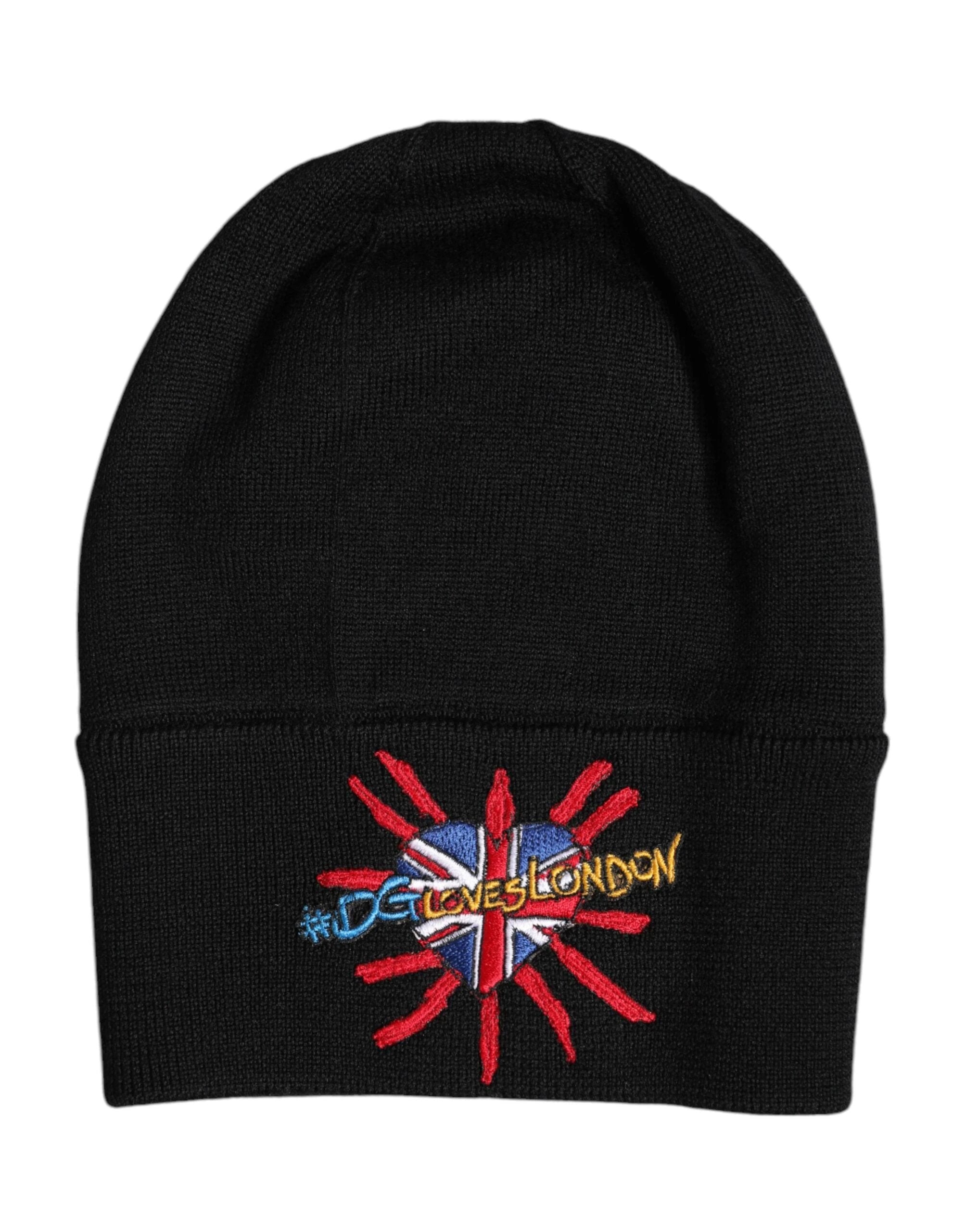 Dolce & Gabbana Black #DGLOVESLONDON Knitted Beanie Hat by Dolce & Gabbana