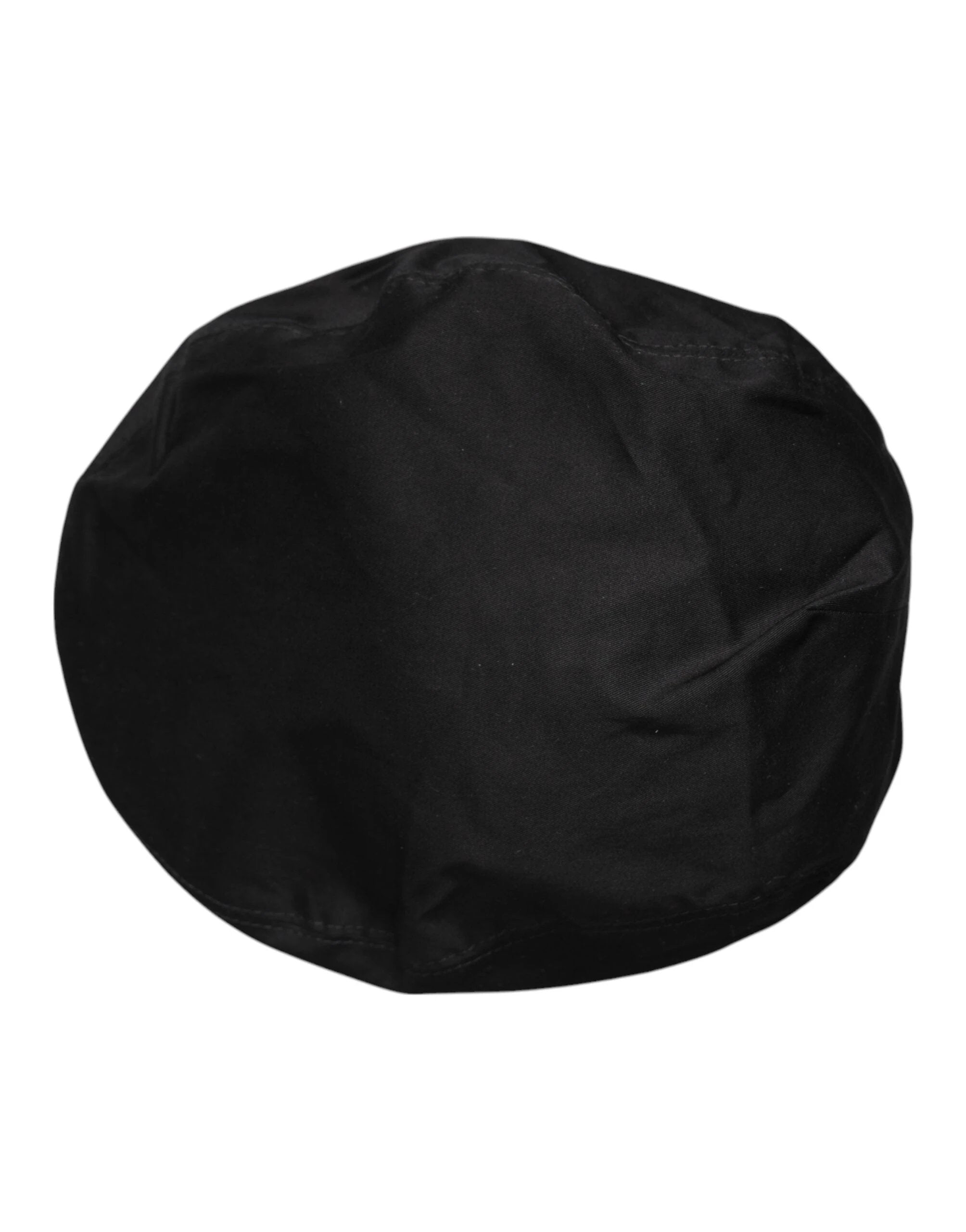 Dolce & Gabbana Black Cotton Newsboy Capello Cabbie Hat by Dolce & Gabbana
