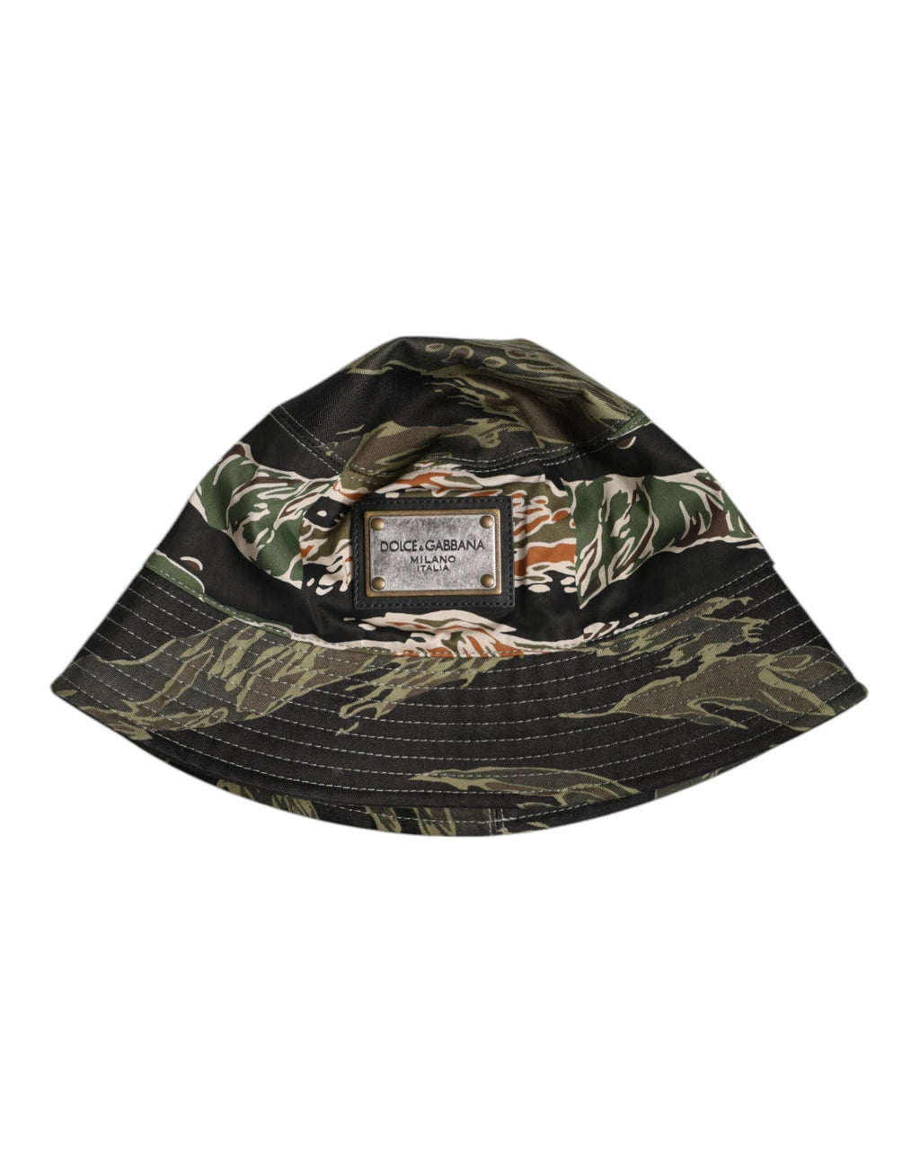 Dolce & Gabbana Multicolor DG Plaque Wide Brim Bucket Hat by Dolce & Gabbana